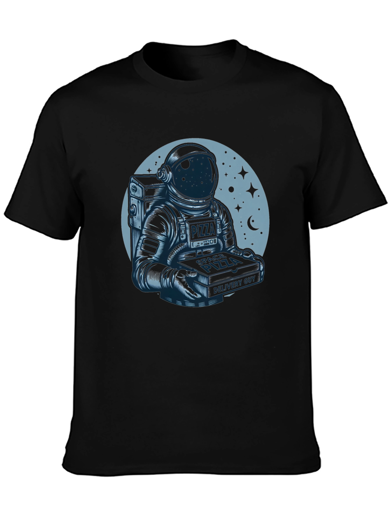 Space Pizza Delivery Guy Graphic T-Shirt