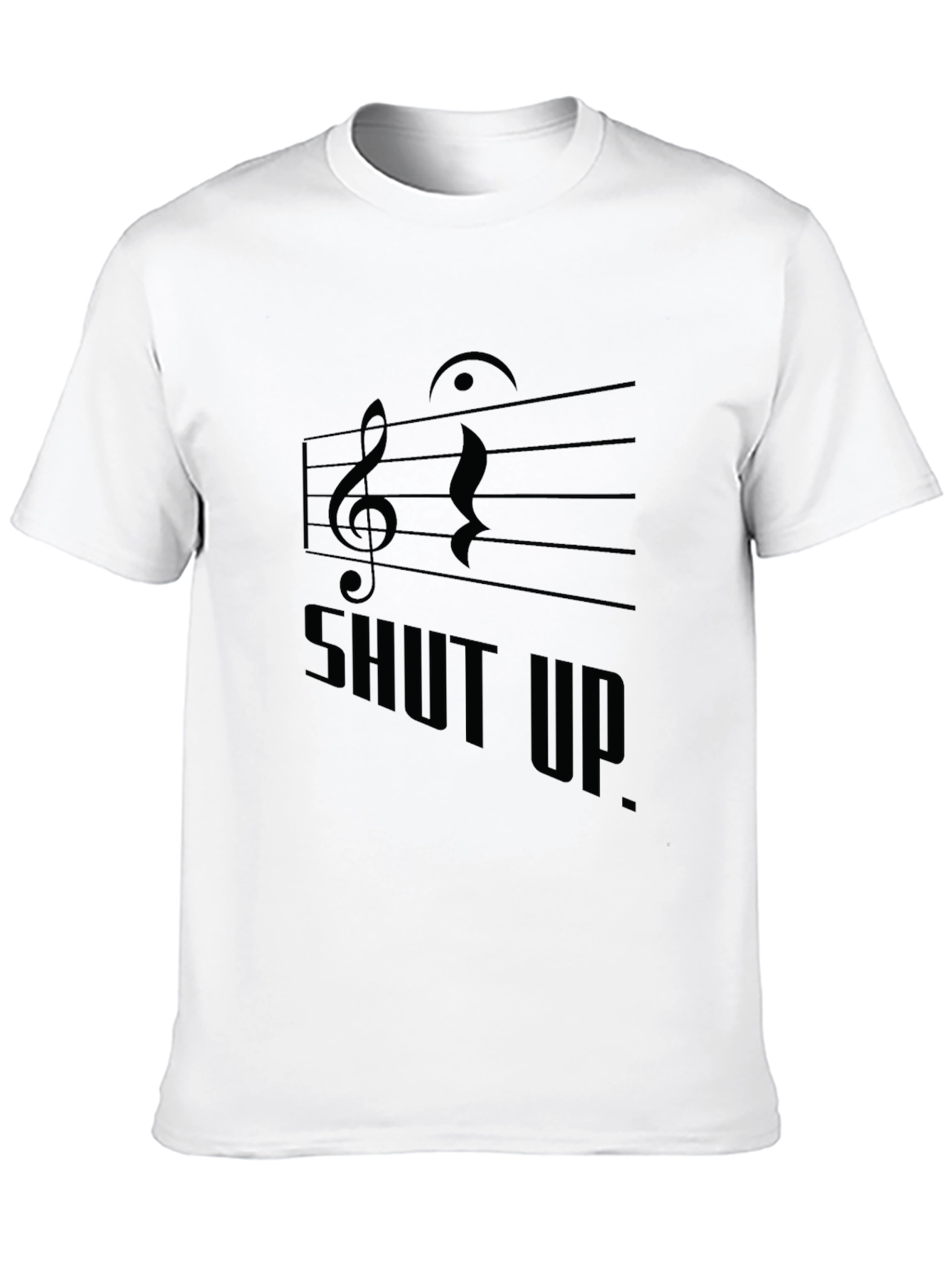 Musical Shut Up. Black Graphic Tee