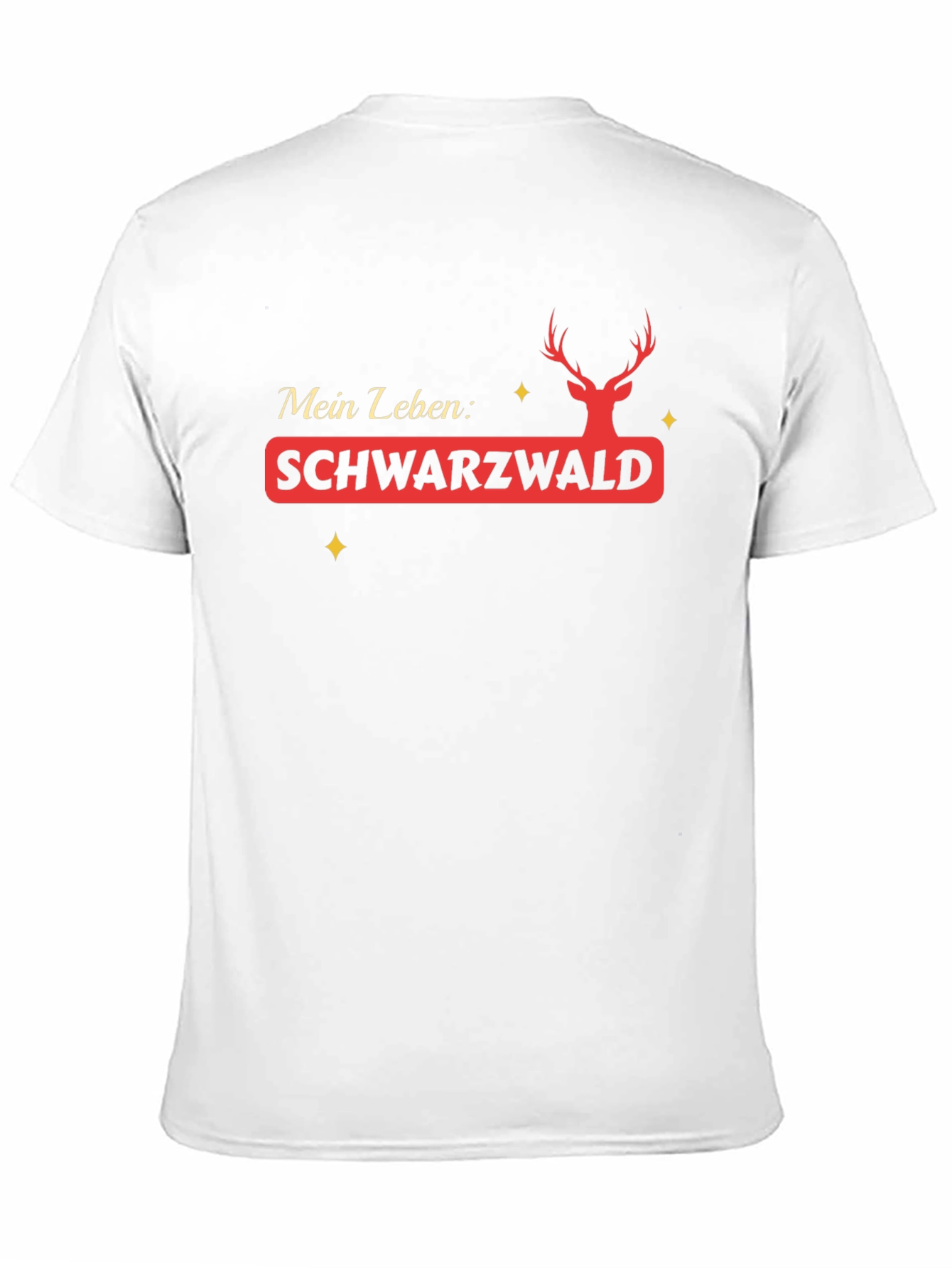 Schwarzwald Deer Mens Black Graphic T-Shirt