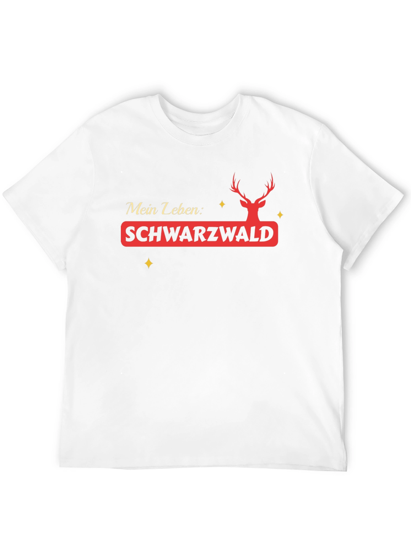 Schwarzwald Deer Mens Black Graphic T-Shirt