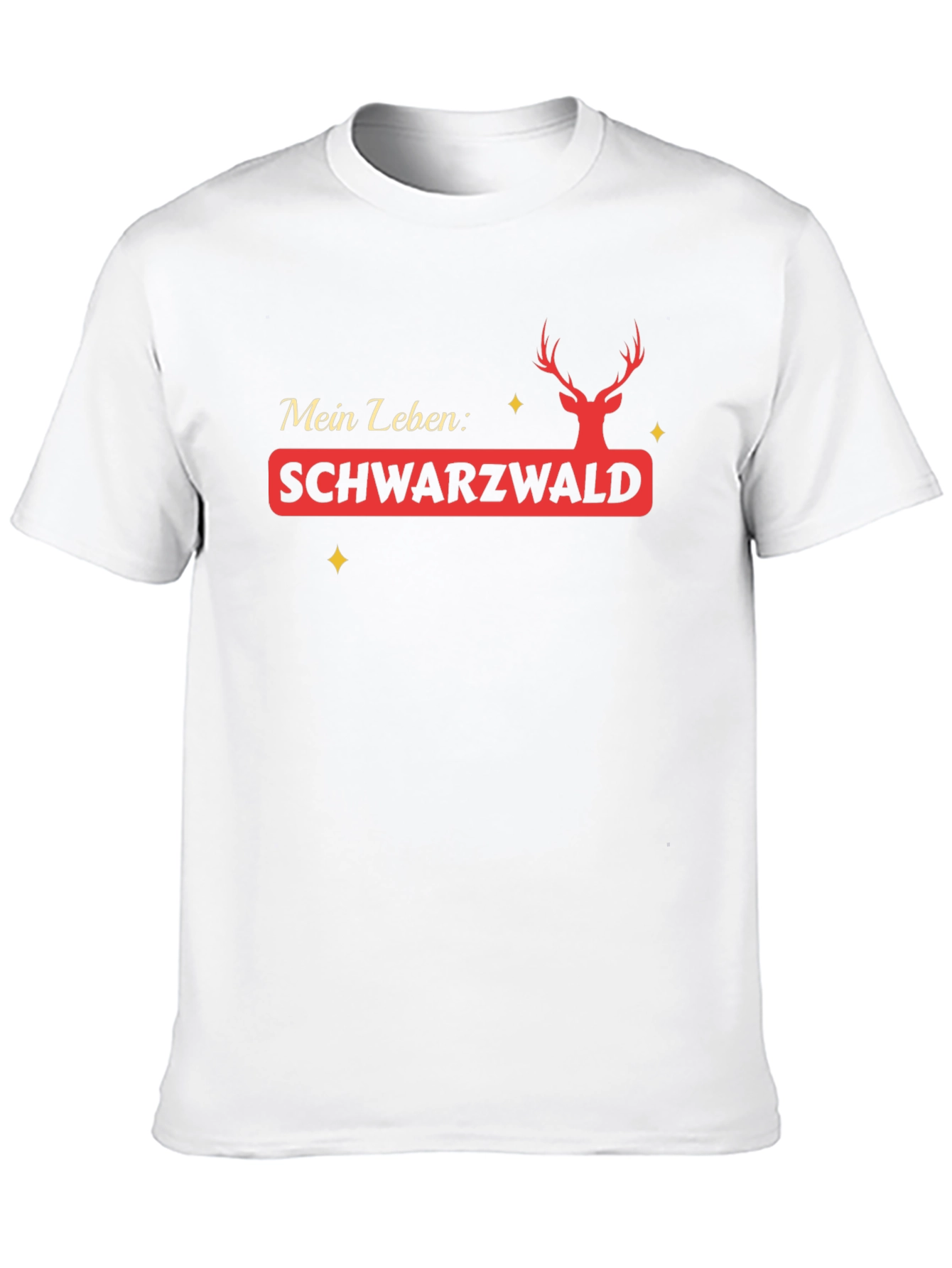 Schwarzwald Deer Mens Black Graphic T-Shirt