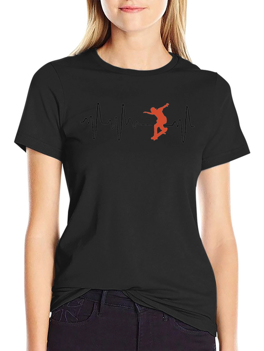 Skateboard Heartbeat T-Shirt - Cool Graphic Tee