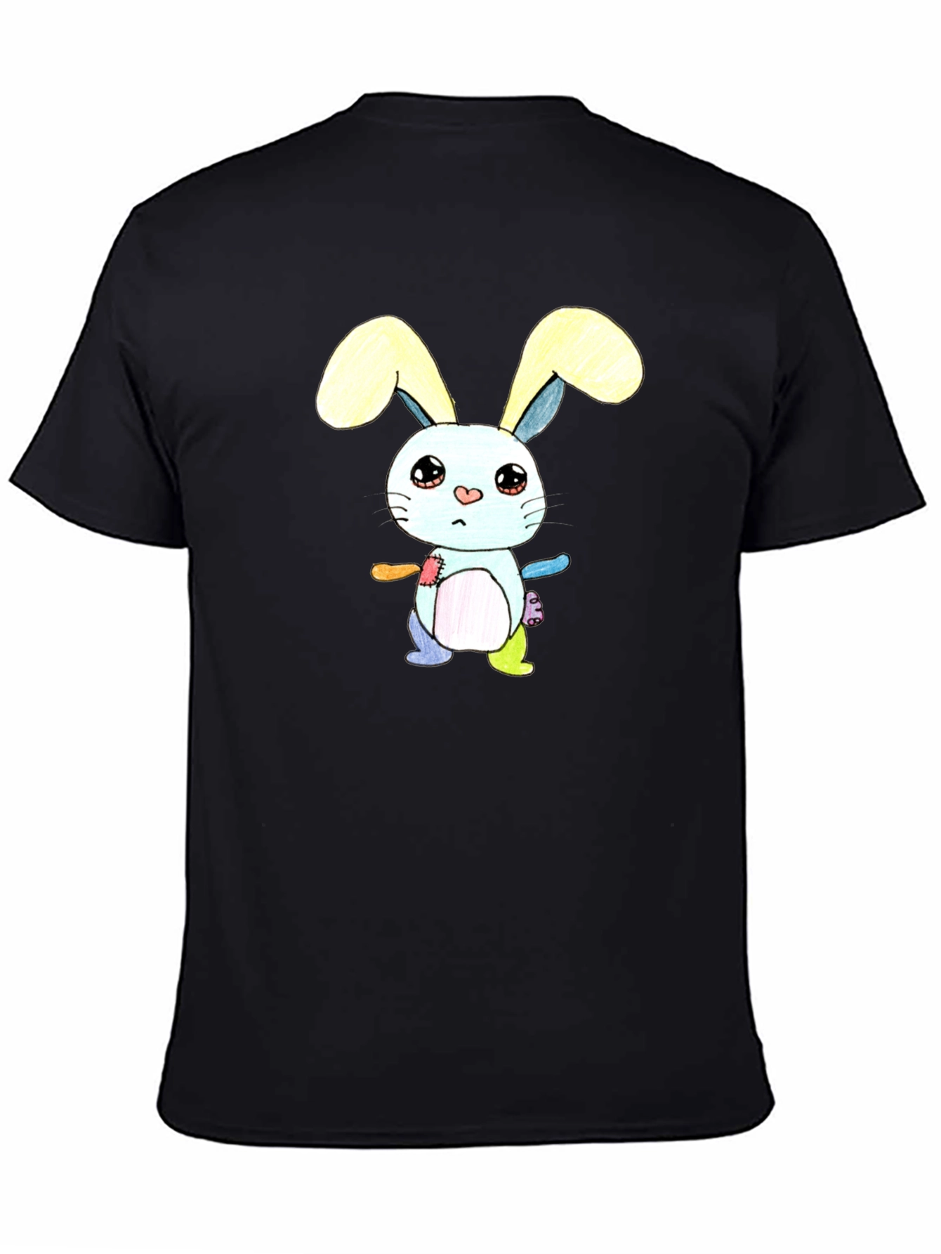 Cute Cartoon Bunny T-Shirt - Unisex Black Tee
