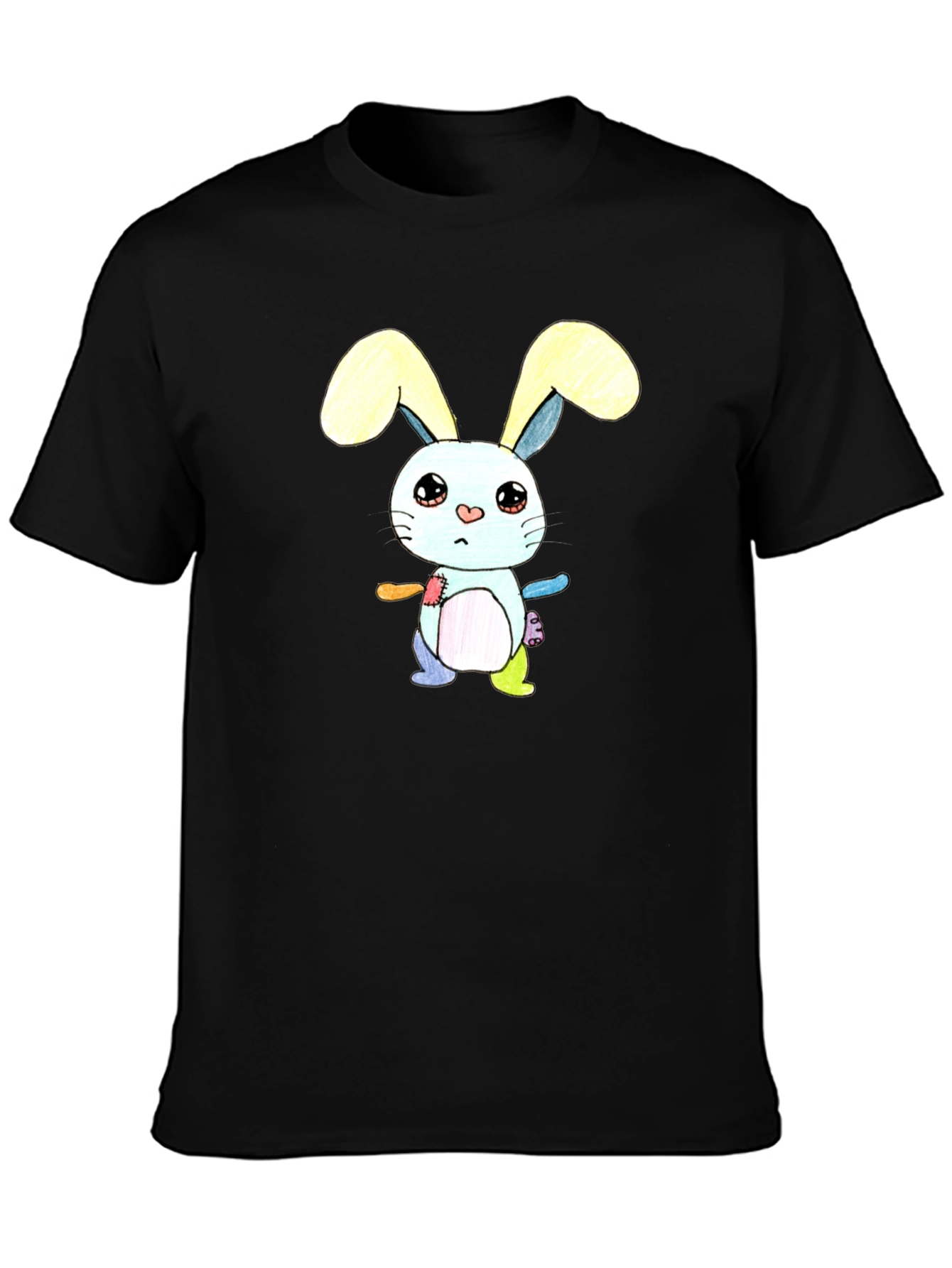 Cute Cartoon Bunny T-Shirt - Unisex Black Tee