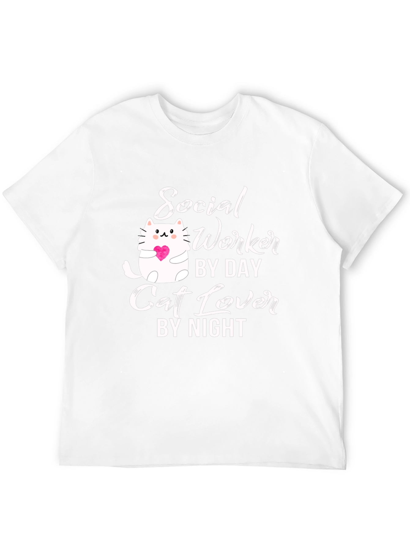 Social Worker Cat Lover Black Graphic T-Shirt