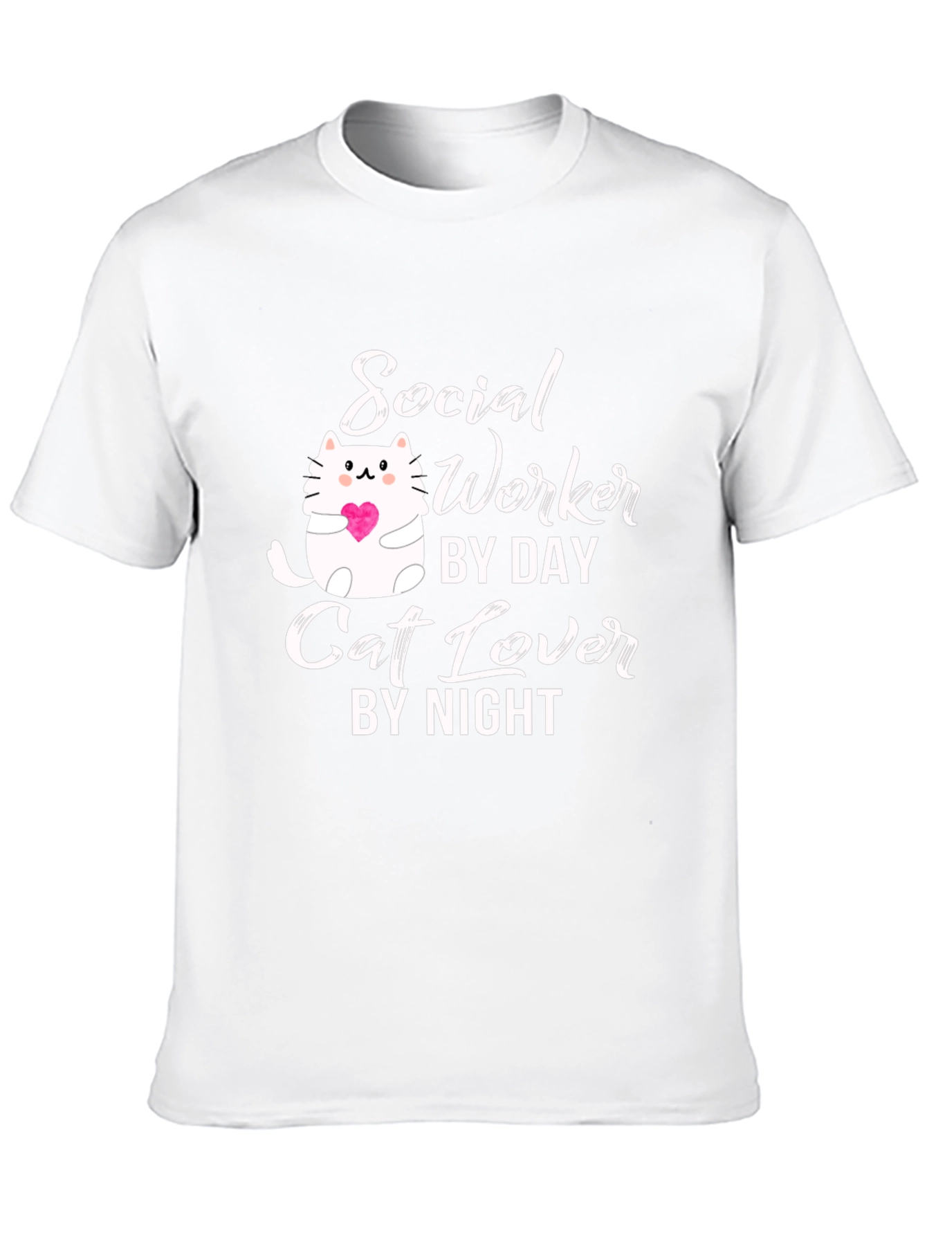 Social Worker Cat Lover Black Graphic T-Shirt