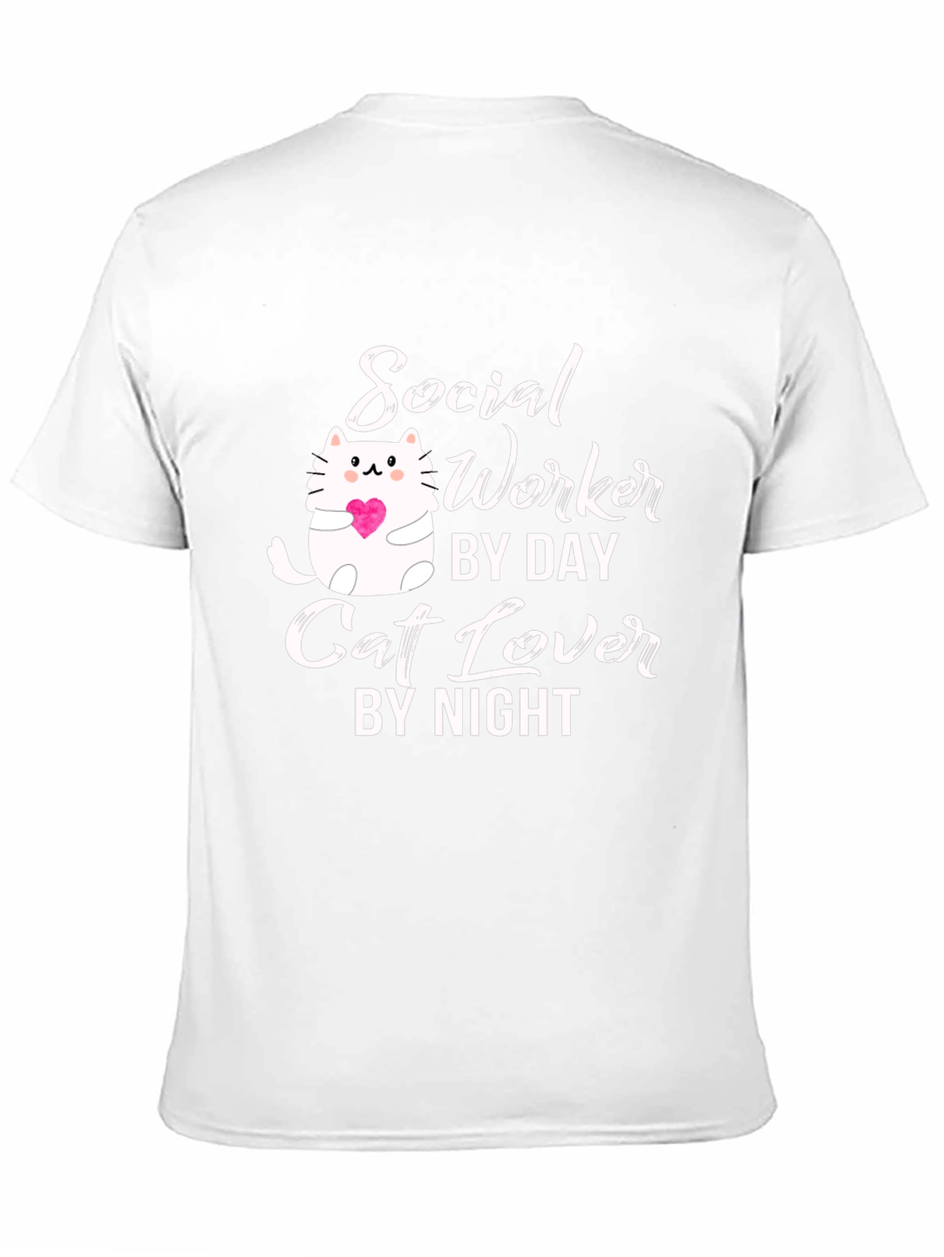 Social Worker Cat Lover Black Graphic T-Shirt