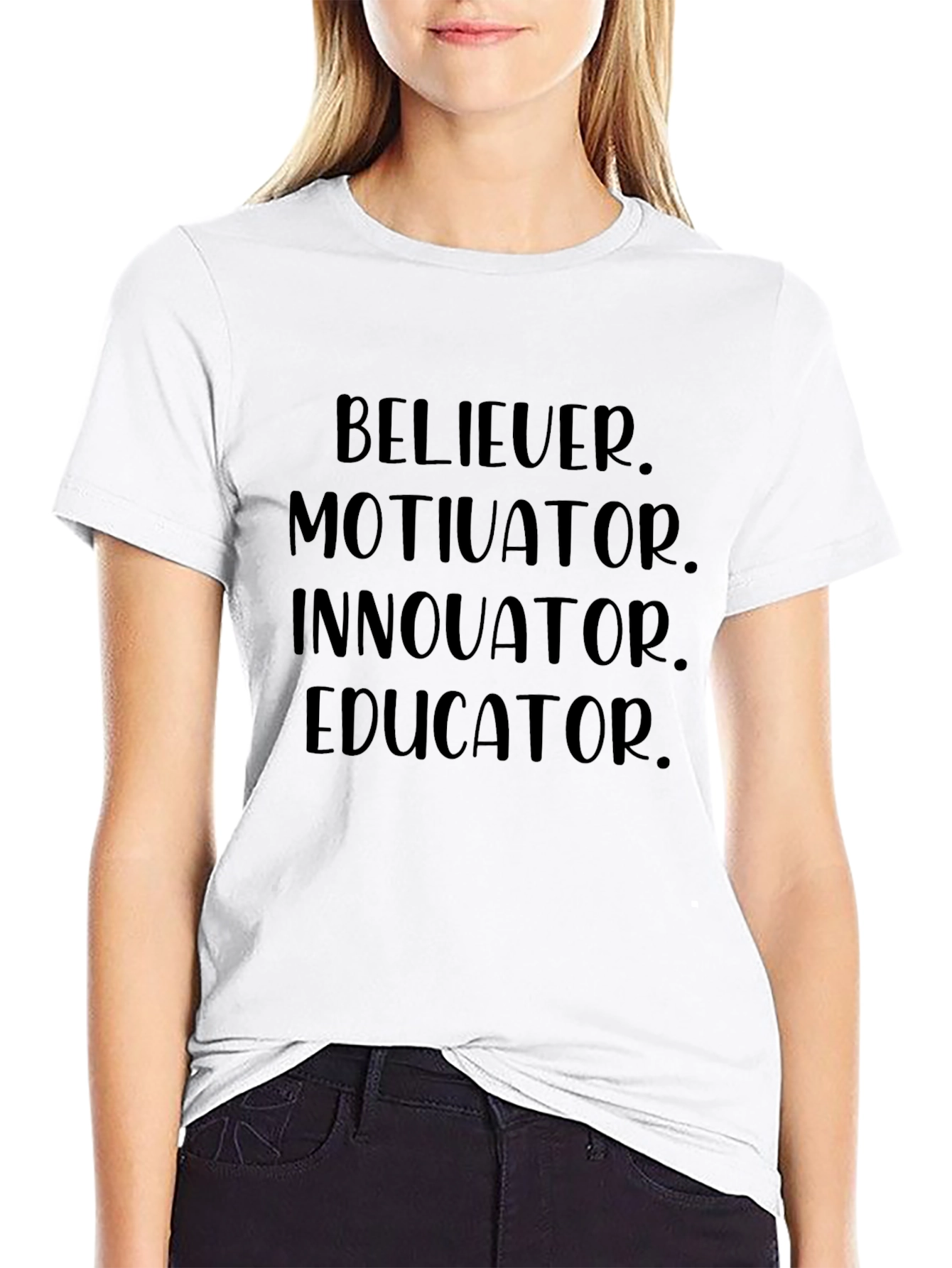 Believer Motivator Innovator Educator Black T-Shirt