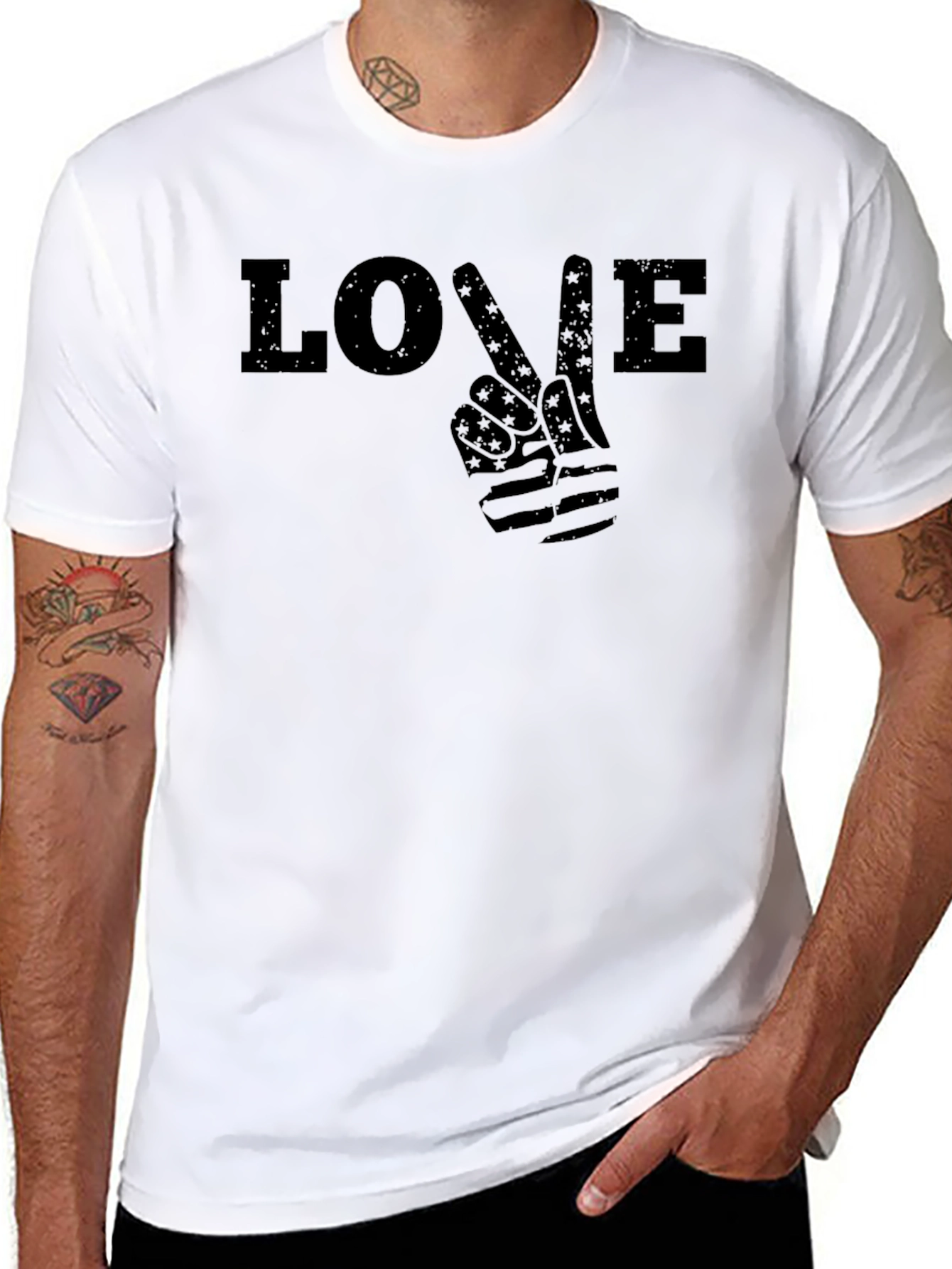 Love Peace Sign Graphic T-Shirt