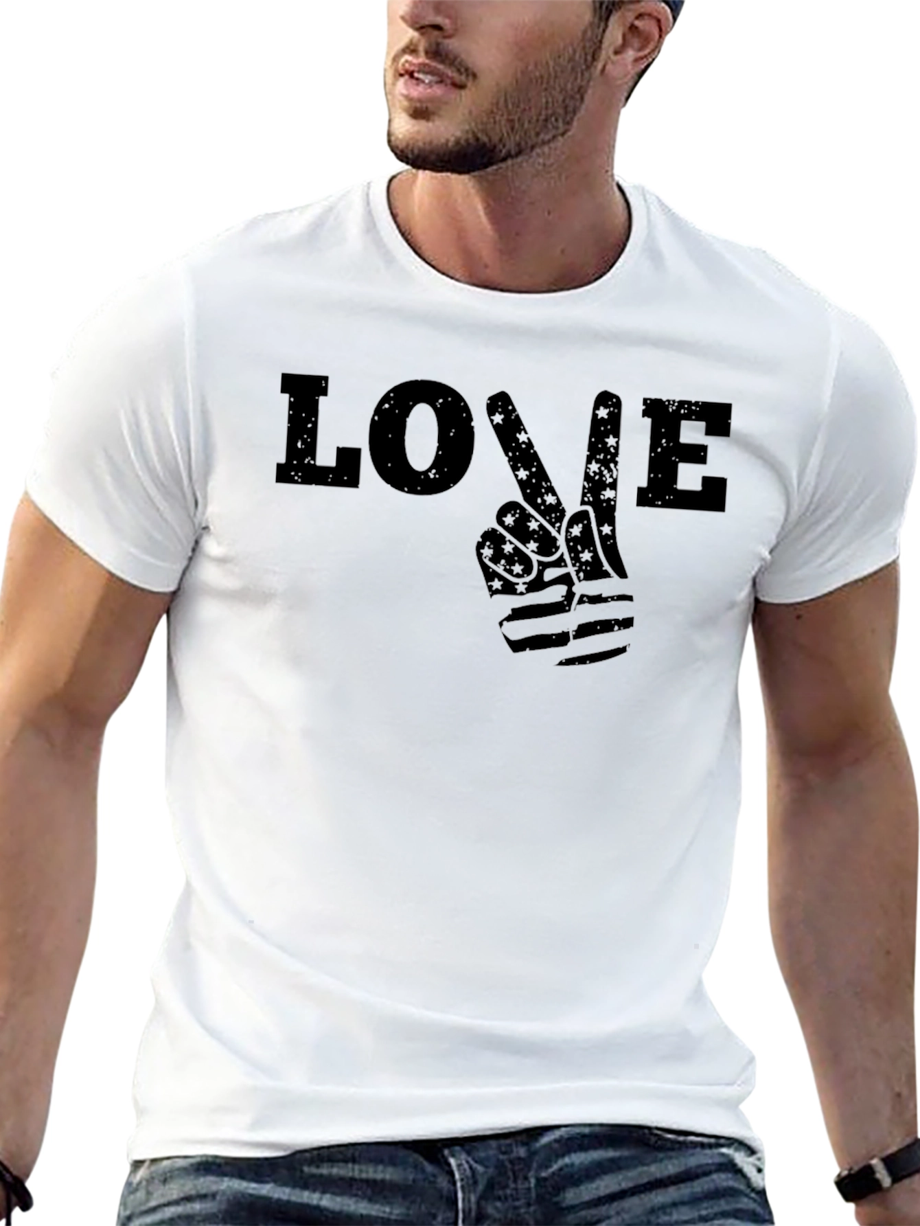 Love Peace Sign Graphic T-Shirt