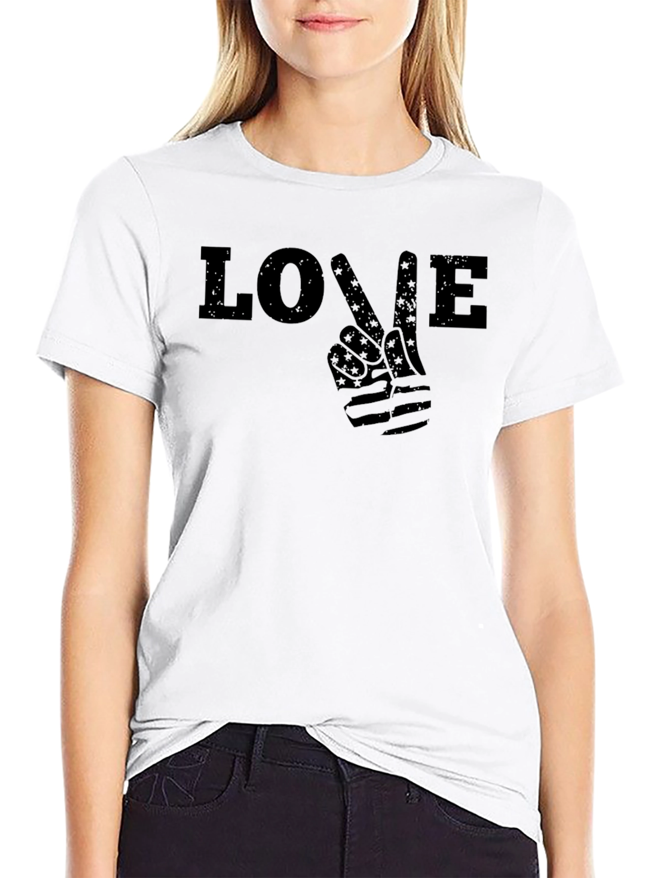 Love Peace Sign Graphic T-Shirt