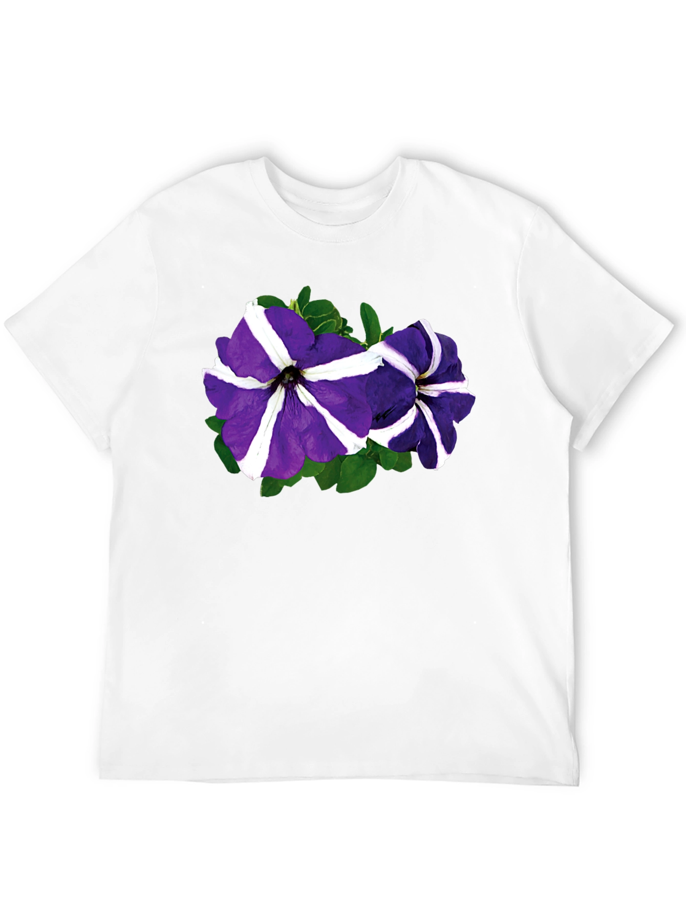 Floral Petunia T-Shirt - Black Cotton Blend