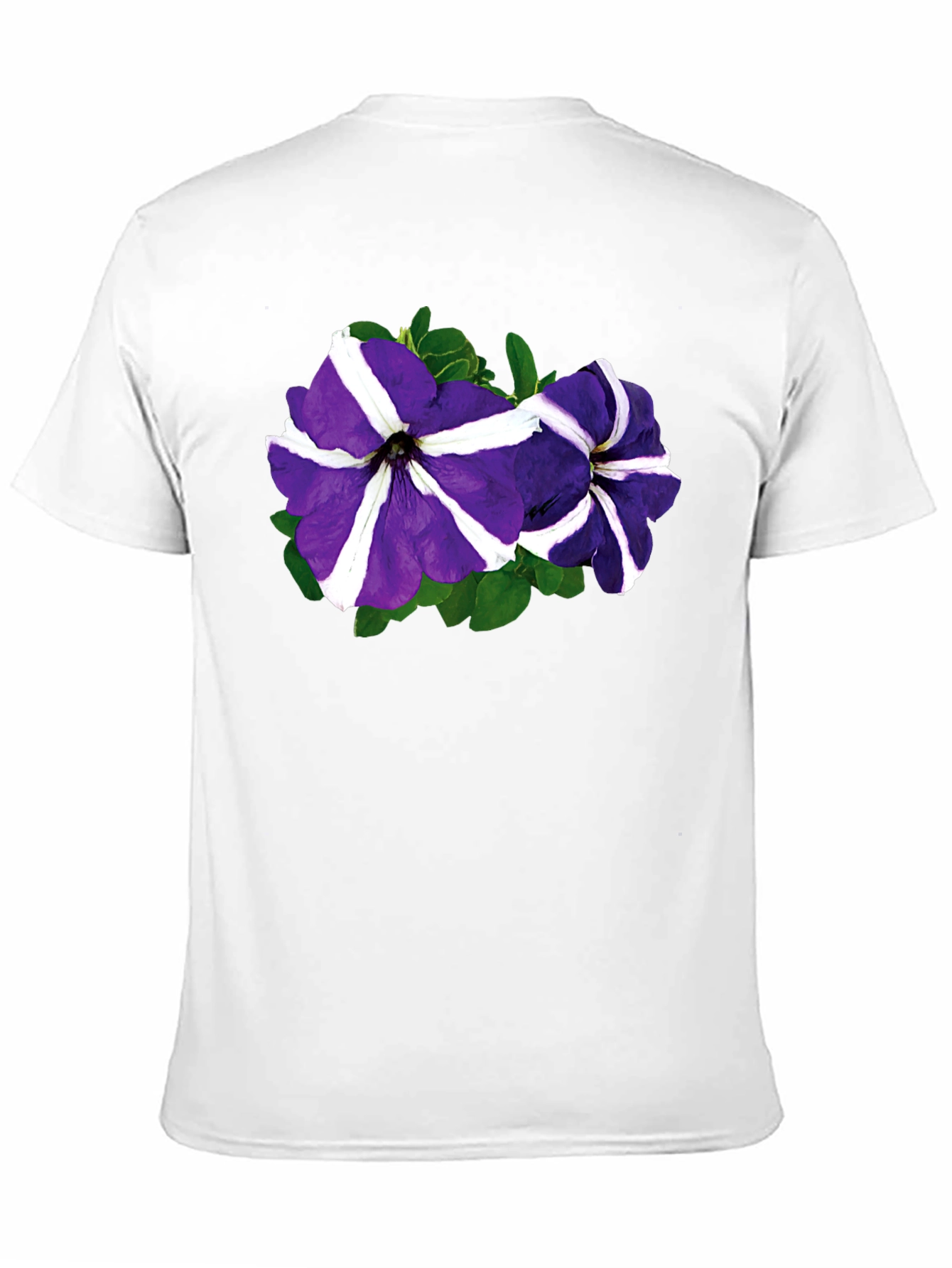 Floral Petunia T-Shirt - Black Cotton Blend