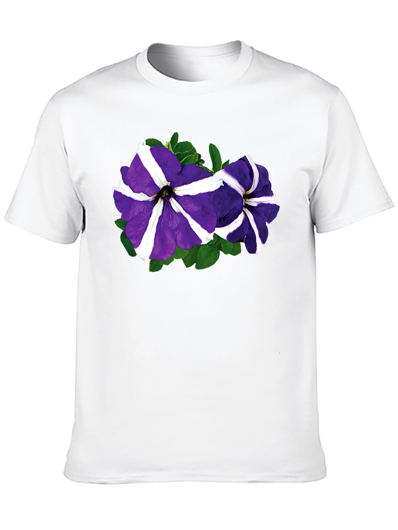 Floral Petunia T-Shirt - Black Cotton Blend