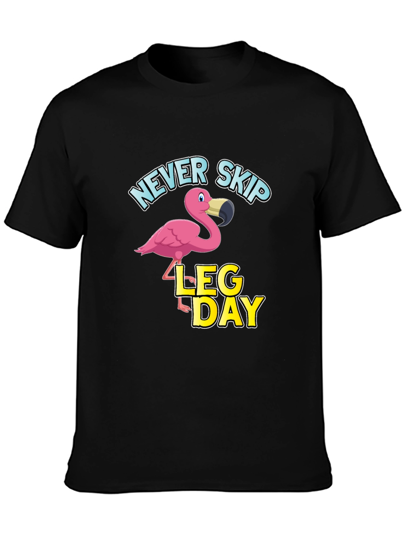 Never Skip Leg Day Flamingo Graphic T-Shirt