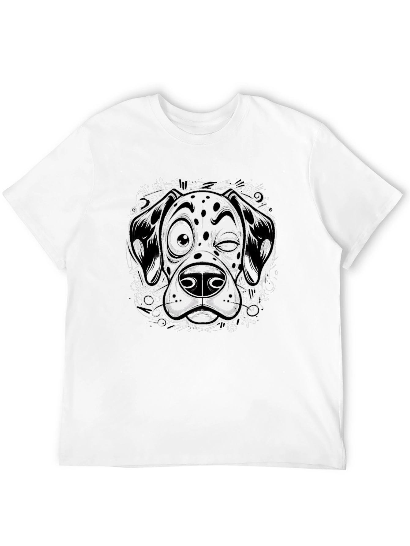 Dalmatian Dog Graphic Tee - Black