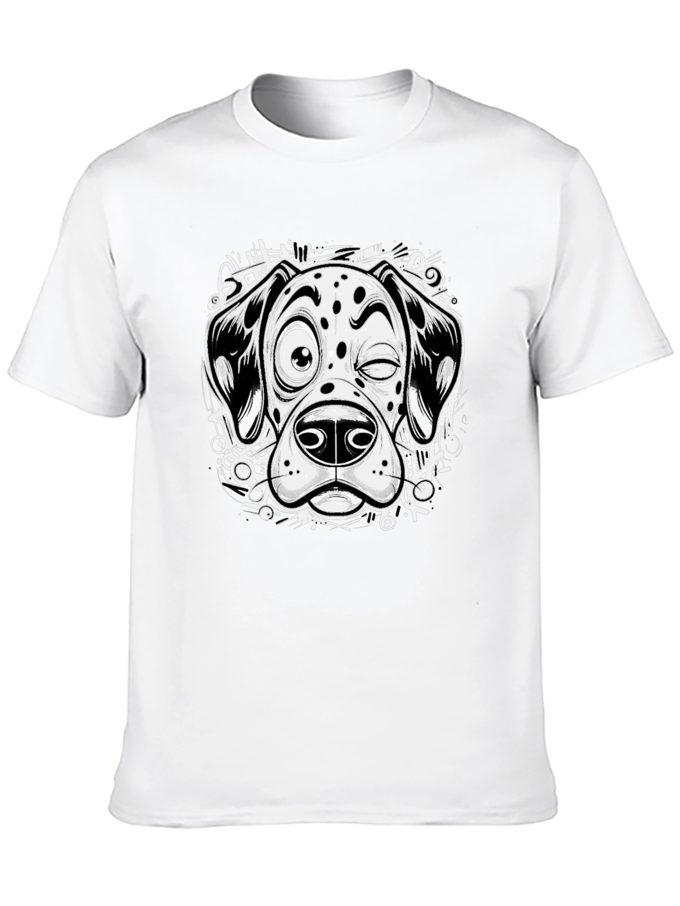 Dalmatian Dog Graphic Tee - Black