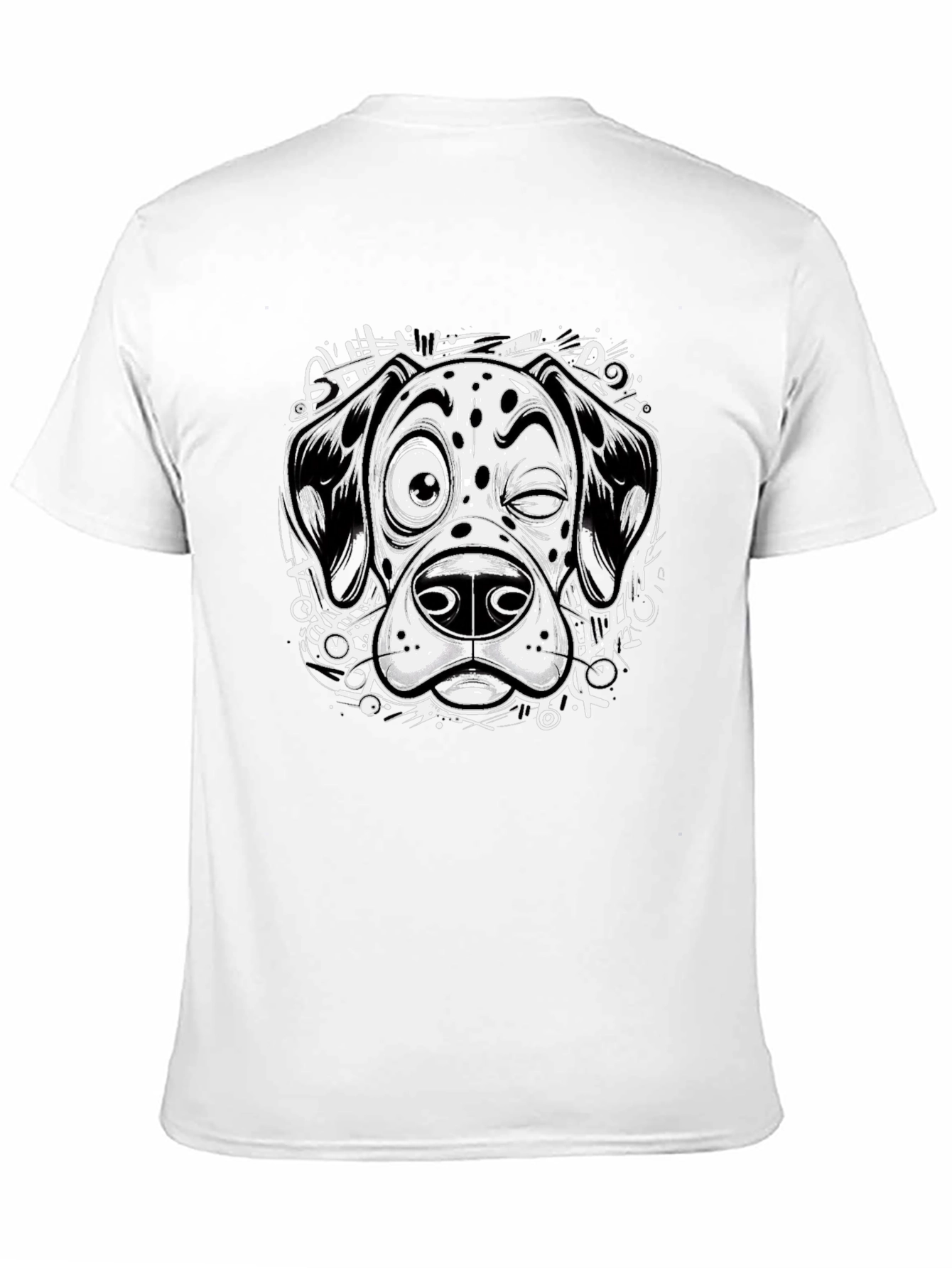 Dalmatian Dog Graphic Tee - Black