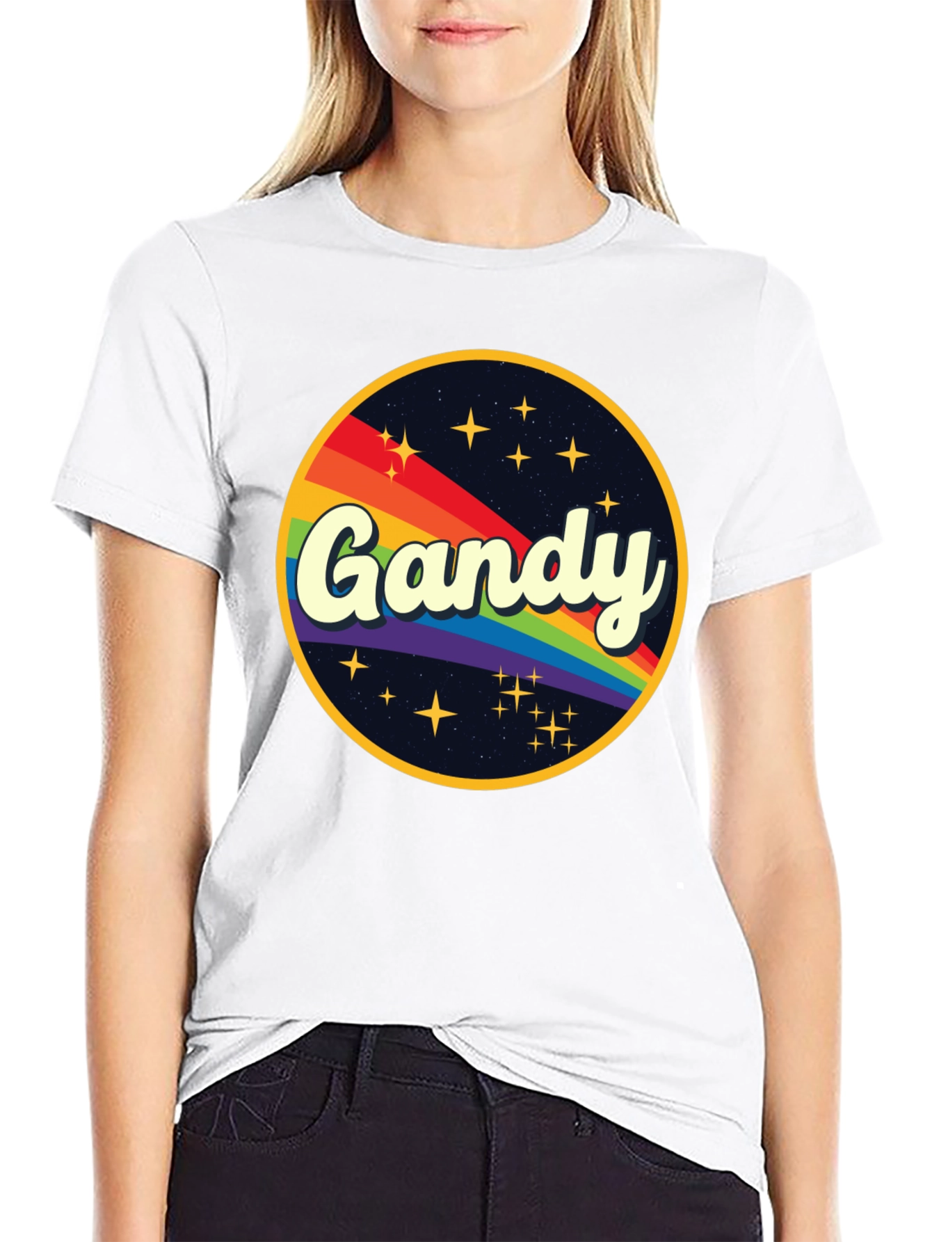 Retro Gandy Rainbow Graphic T-Shirt