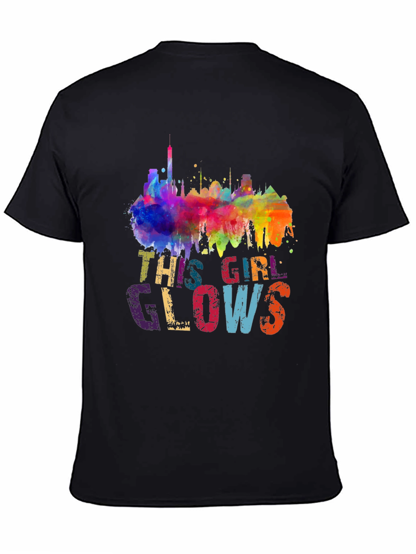 This Girl Glows Graphic Tee - Vibrant Skyline Design