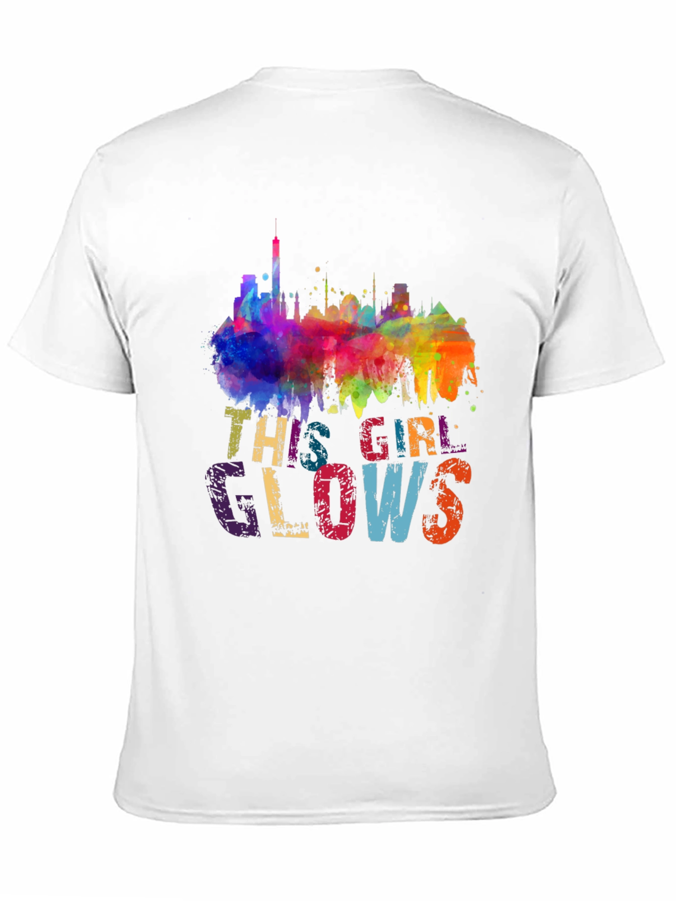 This Girl Glows Graphic Tee - Vibrant Skyline Design