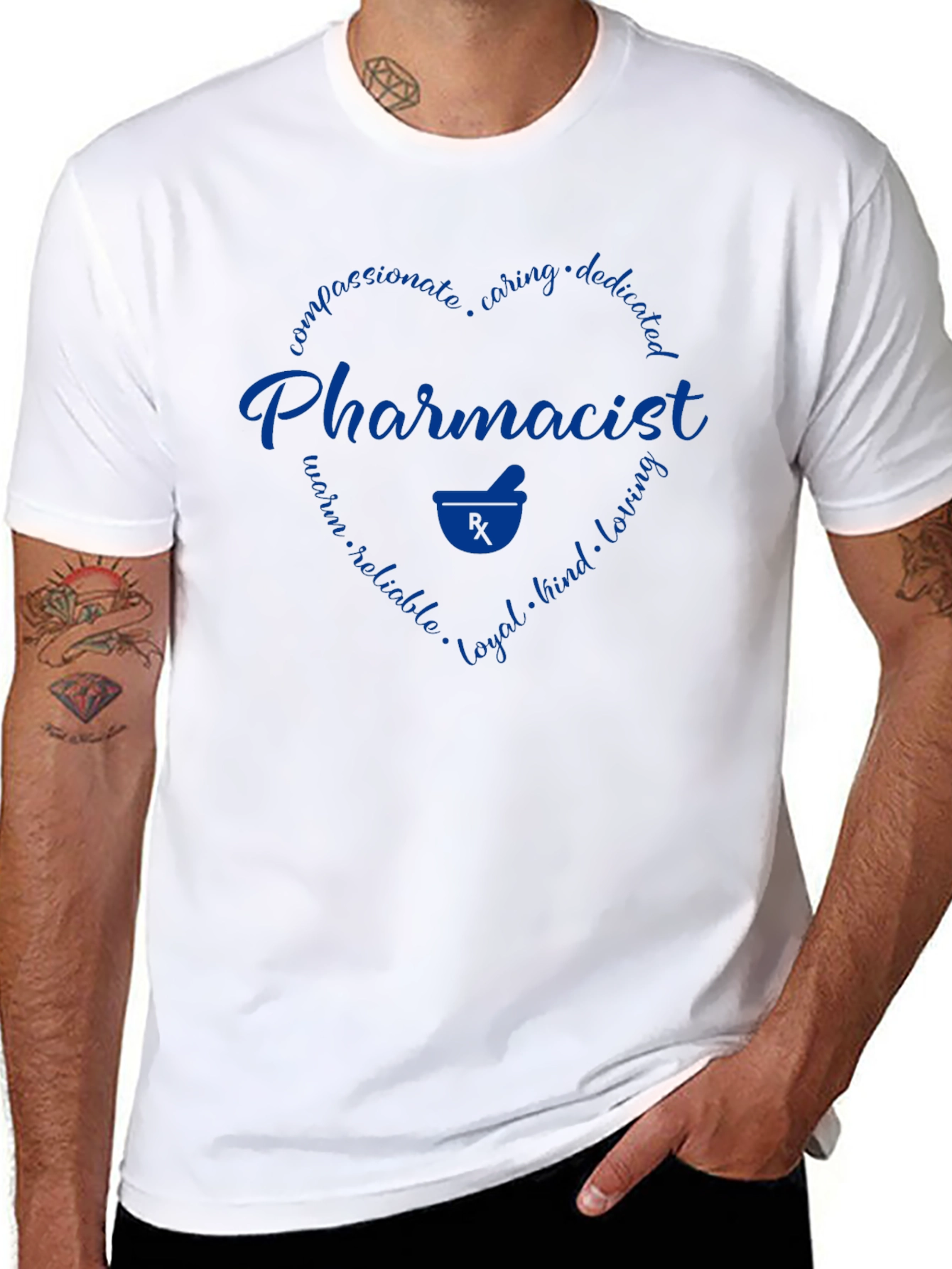 Pharmacist Heart Graphic T-Shirt - Caring Dedicated Tee