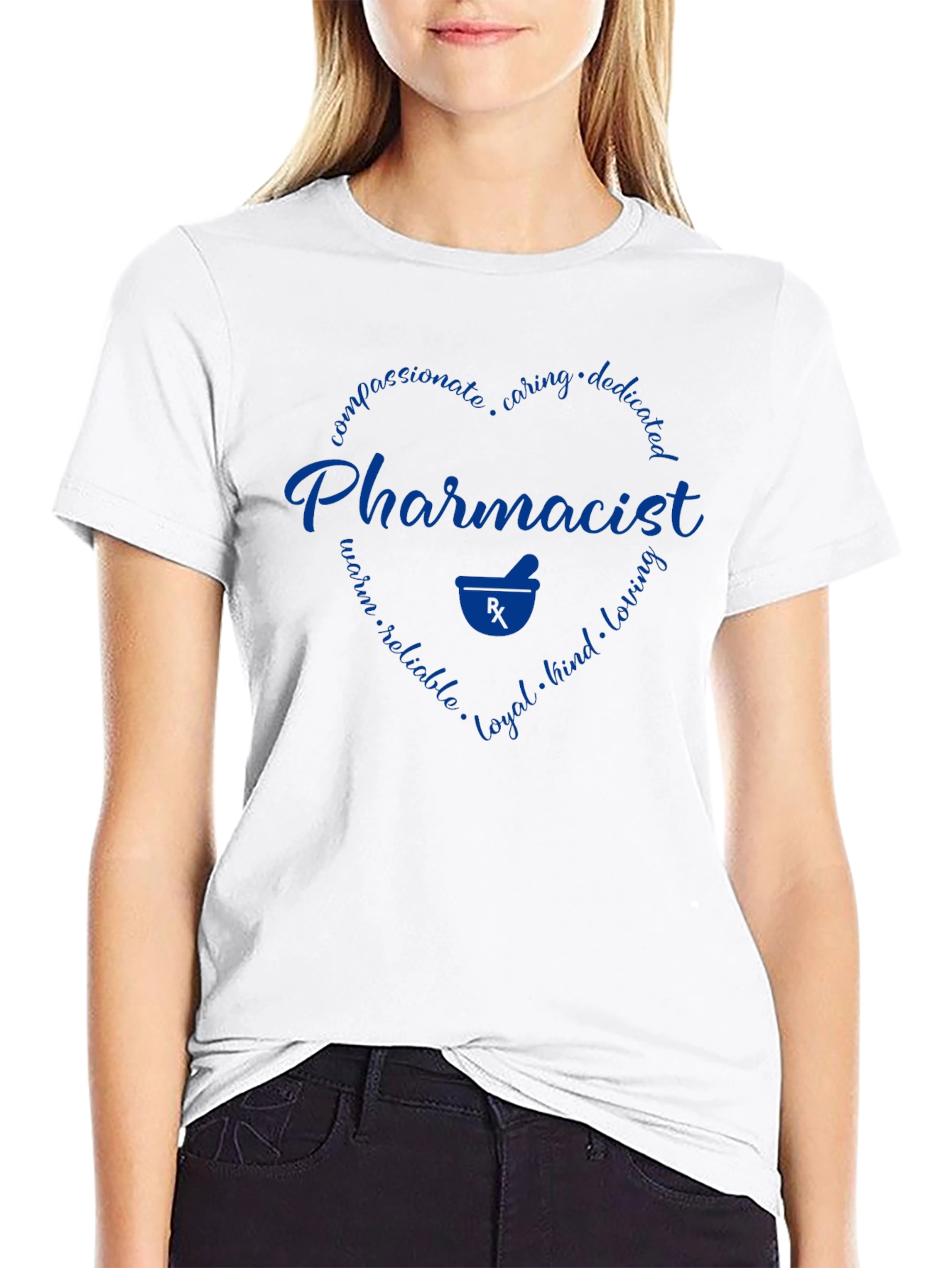 Pharmacist Heart Graphic T-Shirt - Caring Dedicated Tee