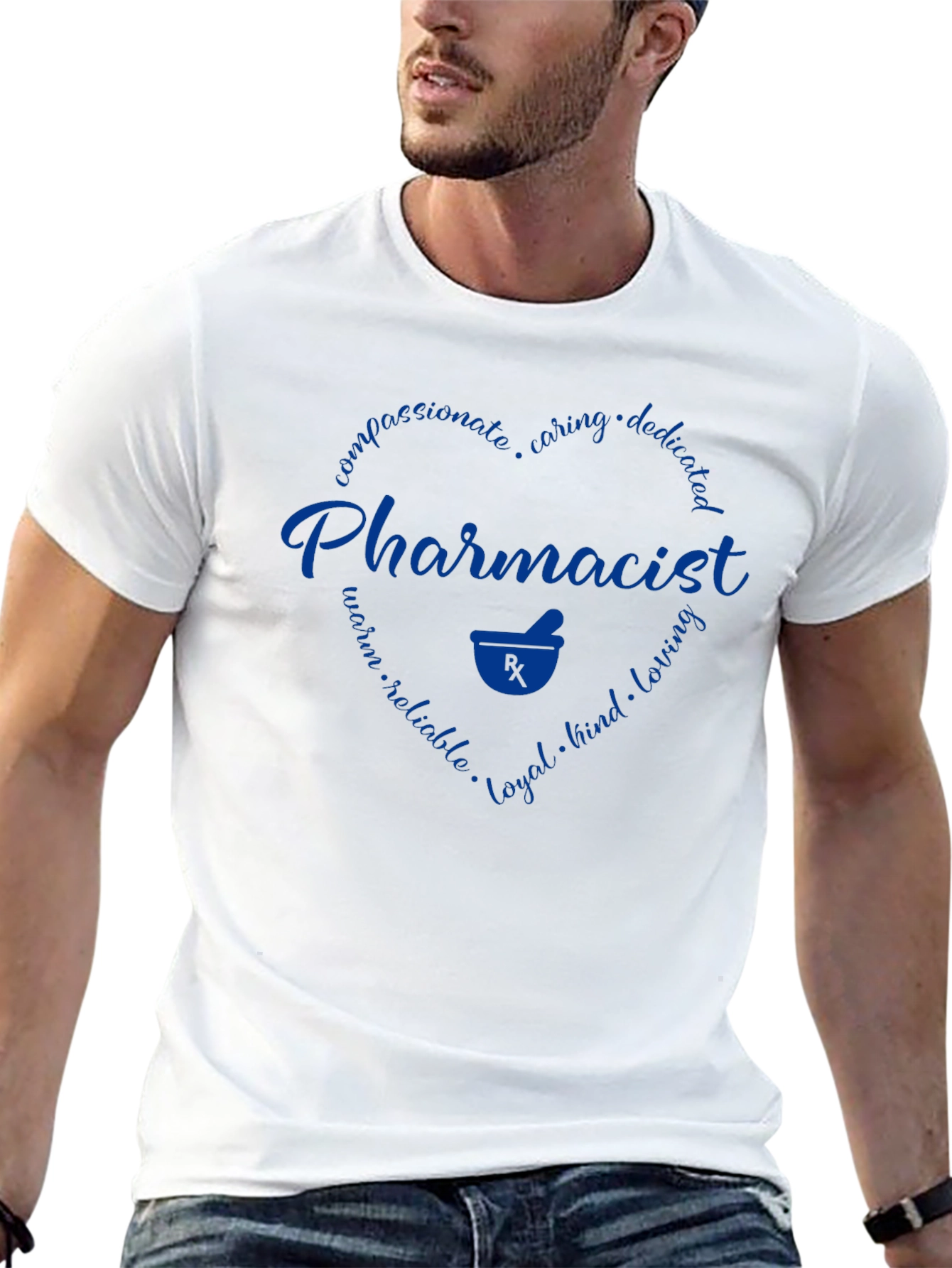 Pharmacist Heart Graphic T-Shirt - Caring Dedicated Tee