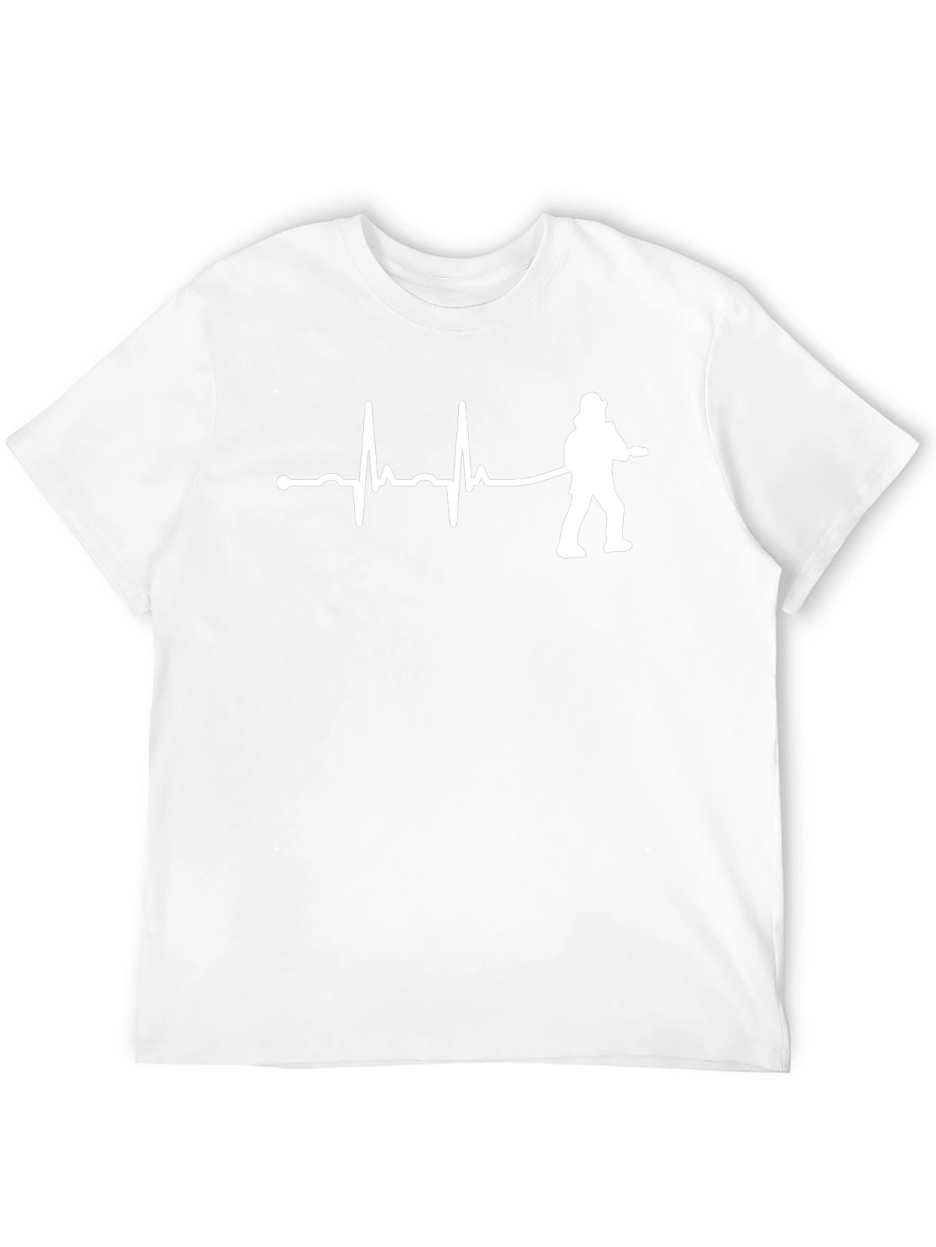 Firefighter Heartbeat T-Shirt - Black