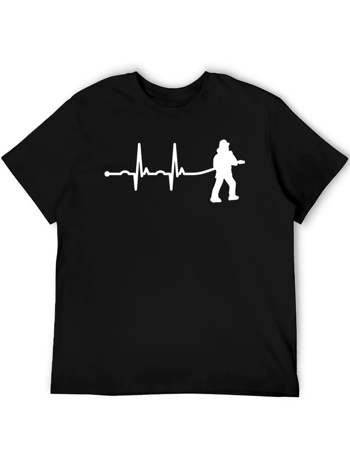 Firefighter Heartbeat T-Shirt - Black