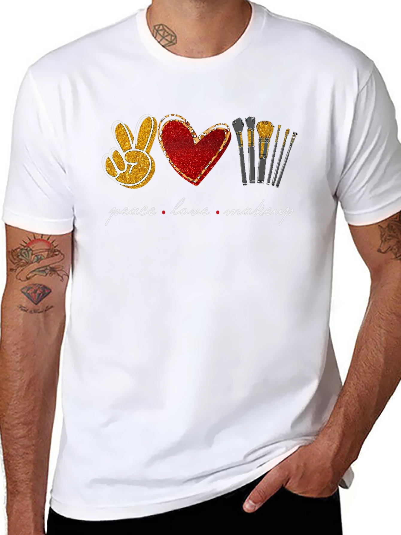 Peace Love Makeup Graphic T-Shirt