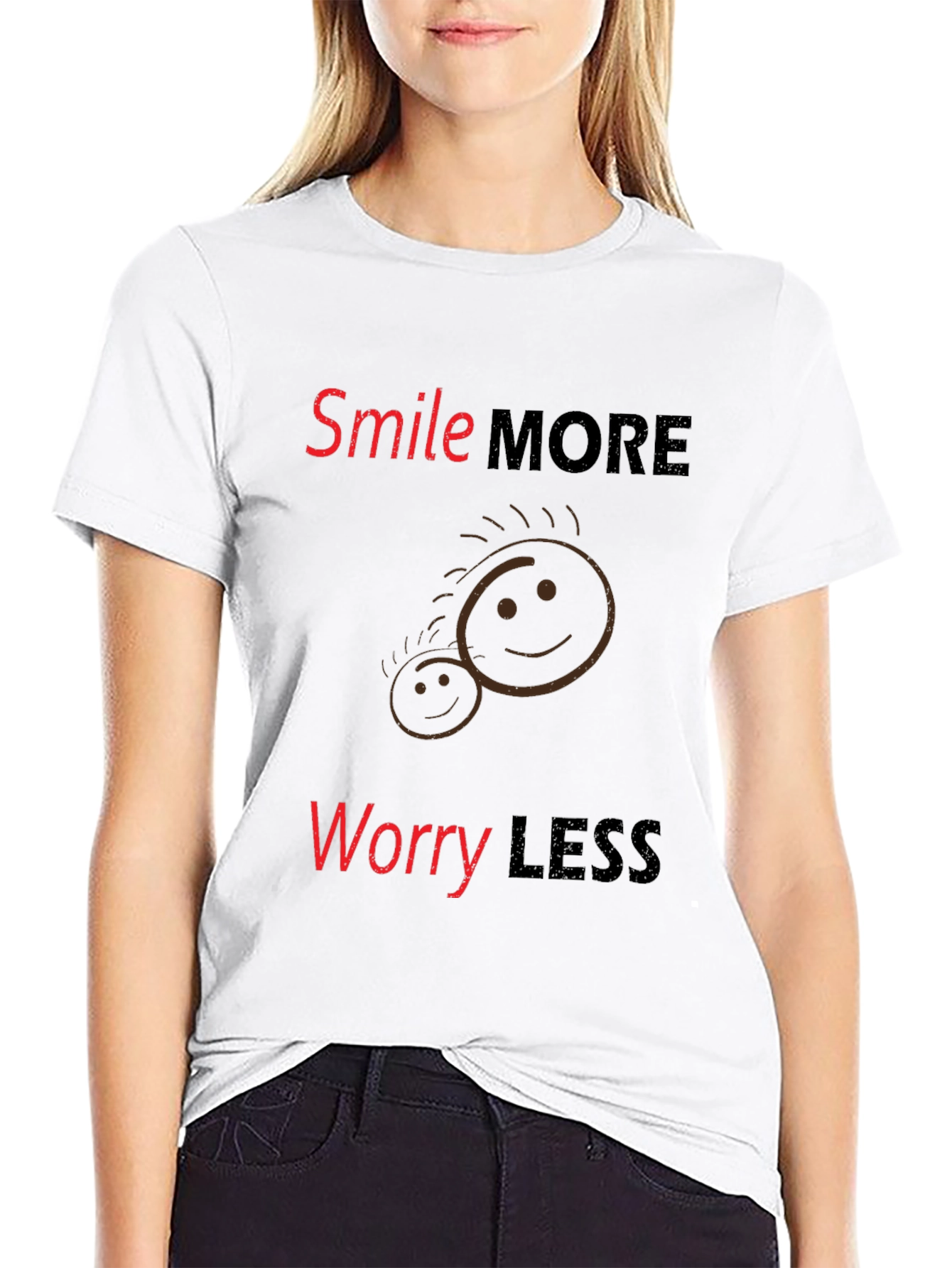 Smile More Worry Less Graphic Tee