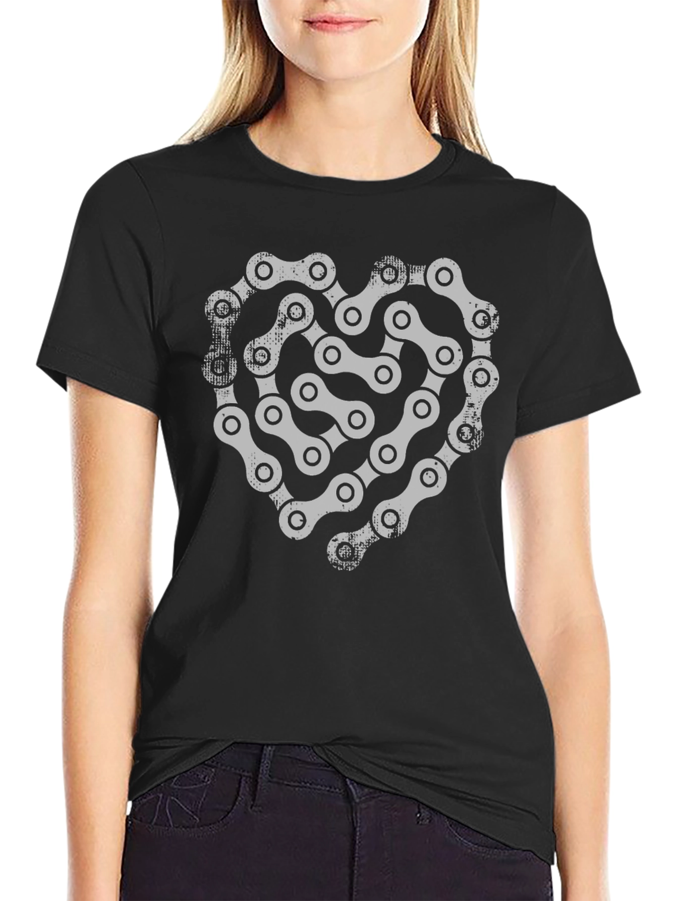 Chain Heart Graphic Tee - Cycling Love