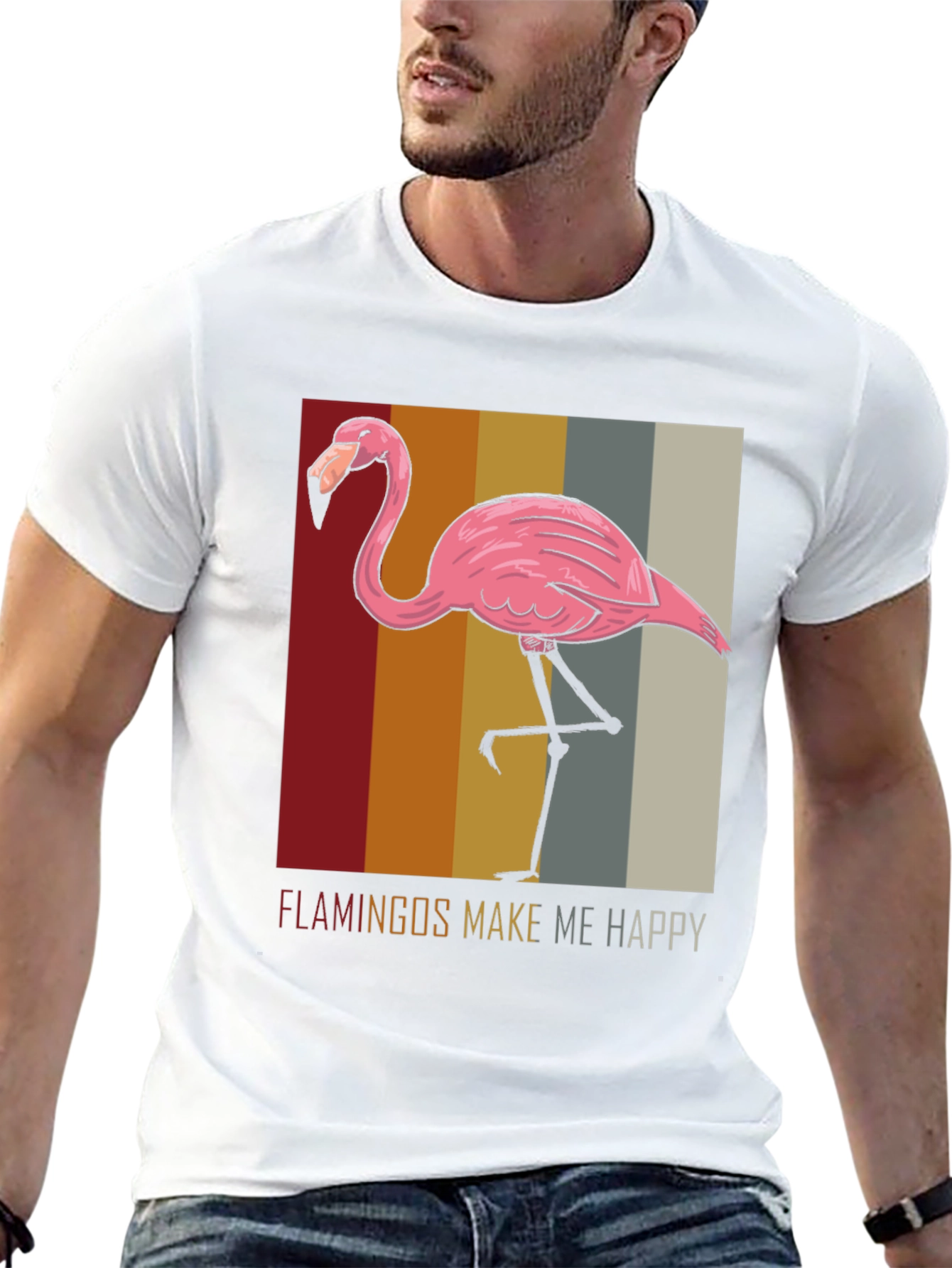 Flamingo Graphic T-Shirt - Make Me Happy Tee