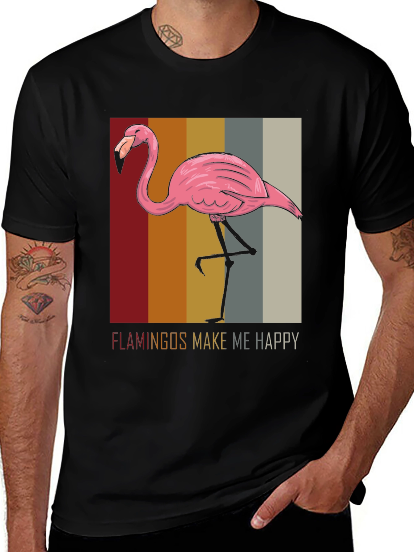 Flamingo Graphic T-Shirt - Make Me Happy Tee
