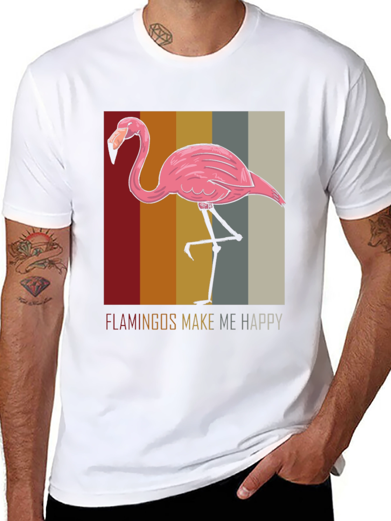 Flamingo Graphic T-Shirt - Make Me Happy Tee