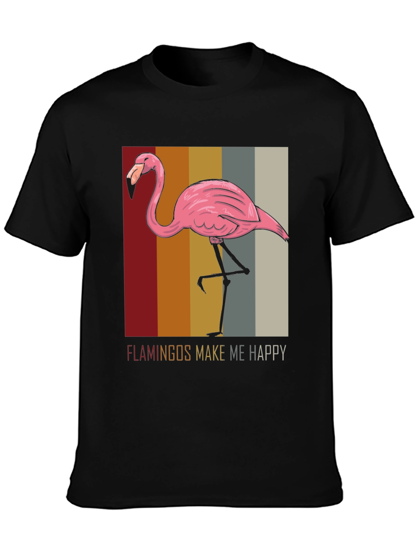 Flamingo Graphic T-Shirt - Make Me Happy Tee