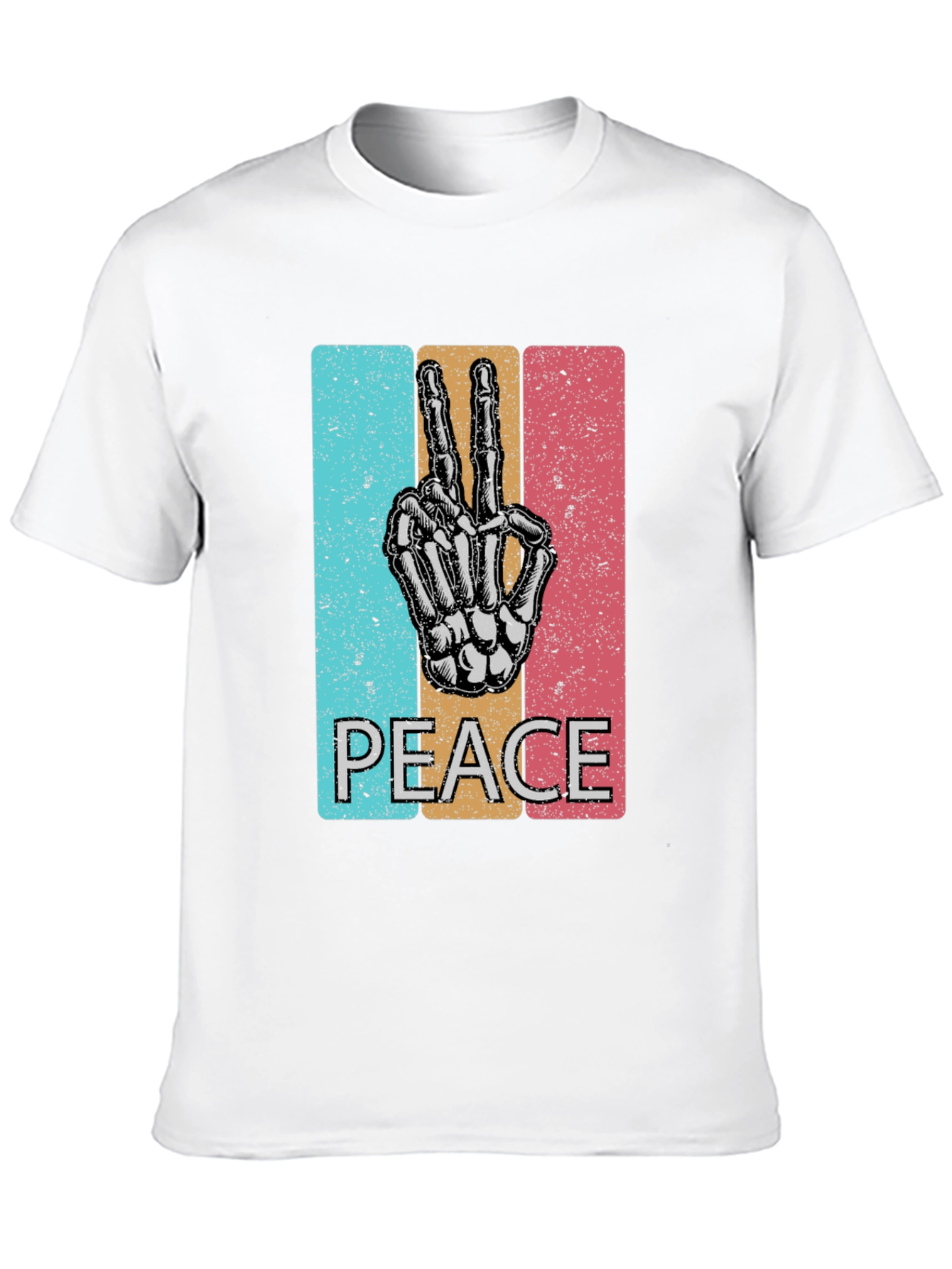 Peace Sign Skeleton Hand T-Shirt - Retro Graphic Tee
