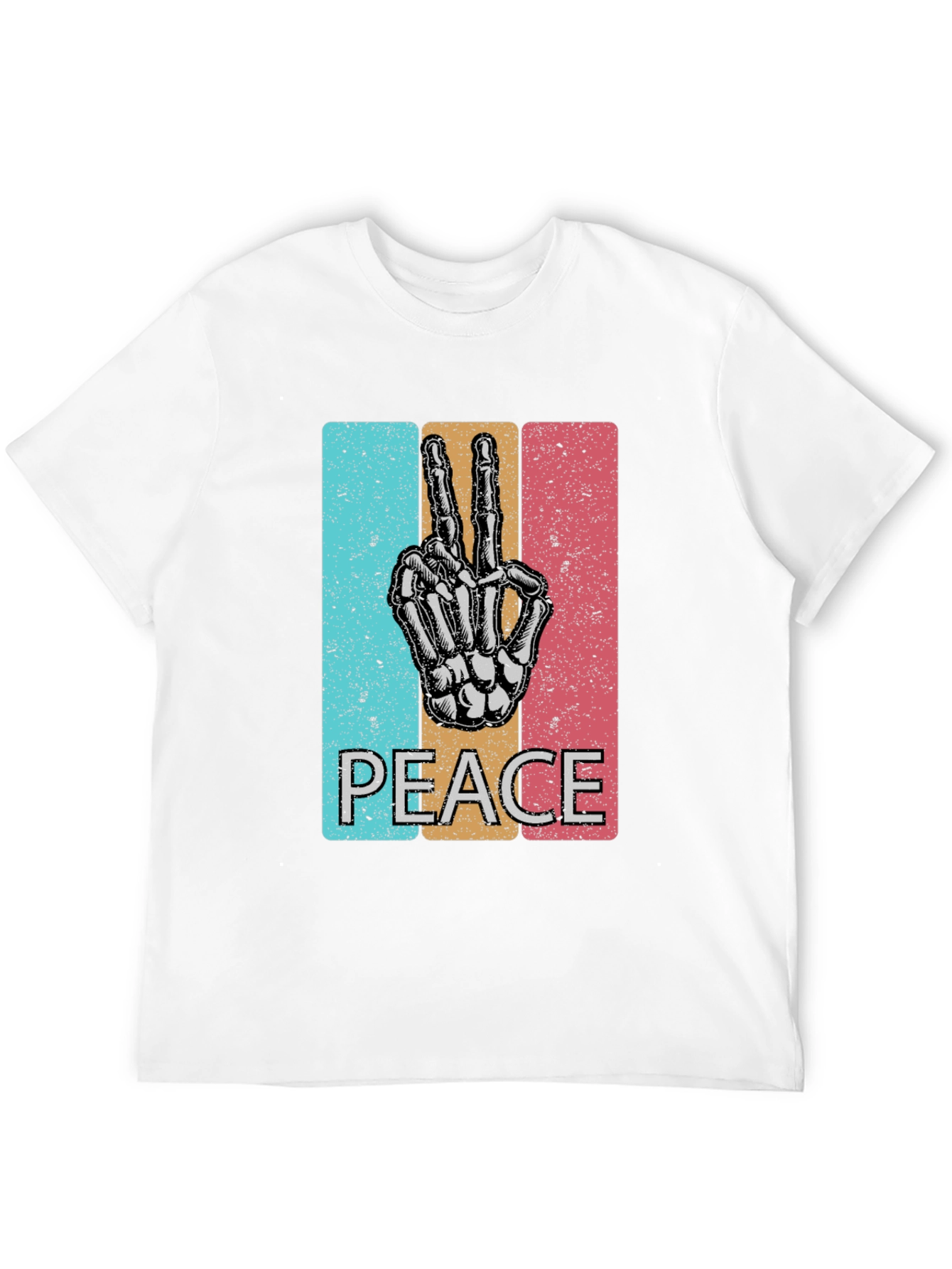 Peace Sign Skeleton Hand T-Shirt - Retro Graphic Tee