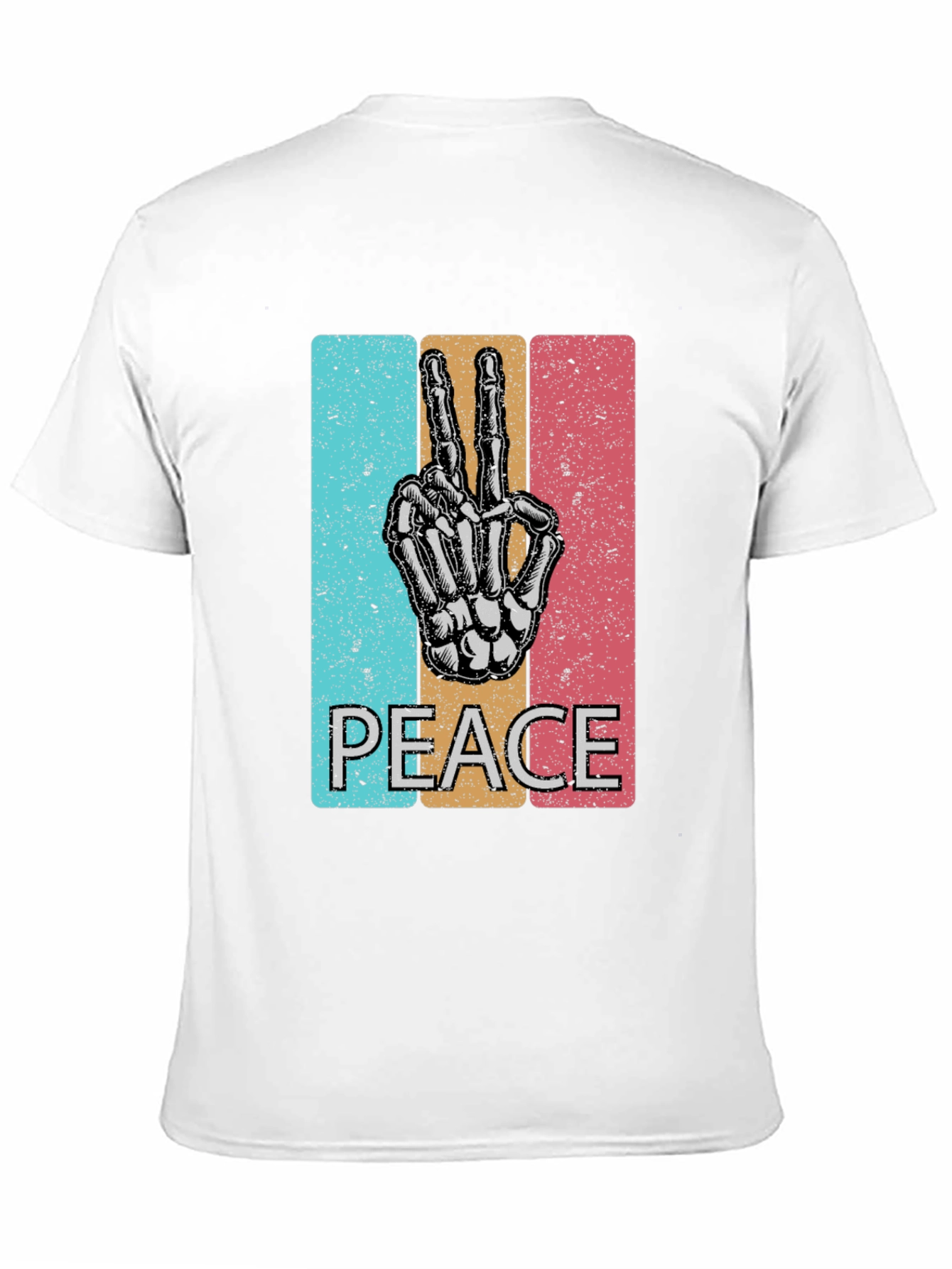 Peace Sign Skeleton Hand T-Shirt - Retro Graphic Tee