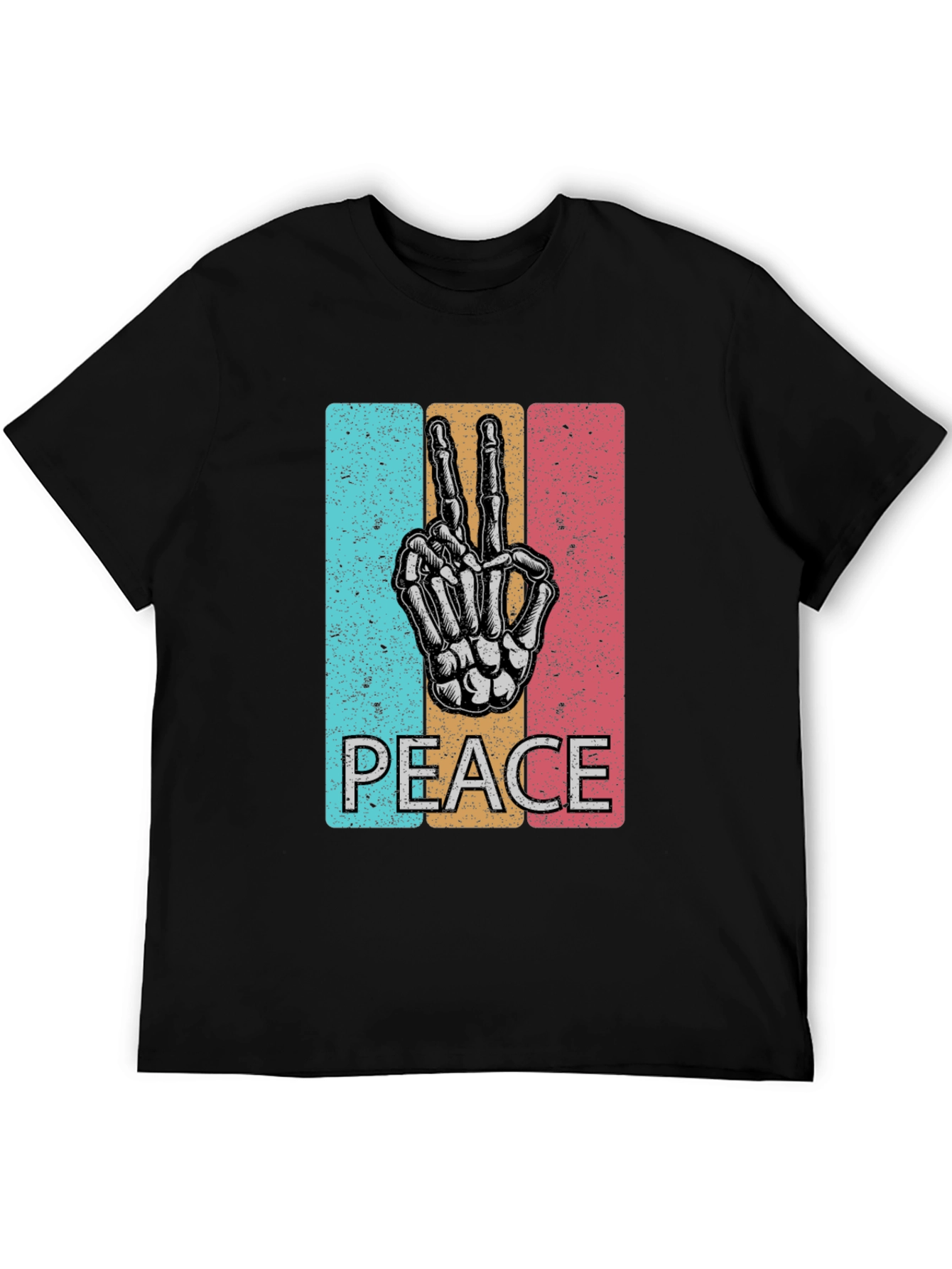 Peace Sign Skeleton Hand T-Shirt - Retro Graphic Tee