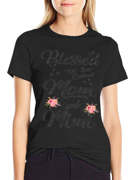 Blessed Mom and Mimi Floral Graphic Tee