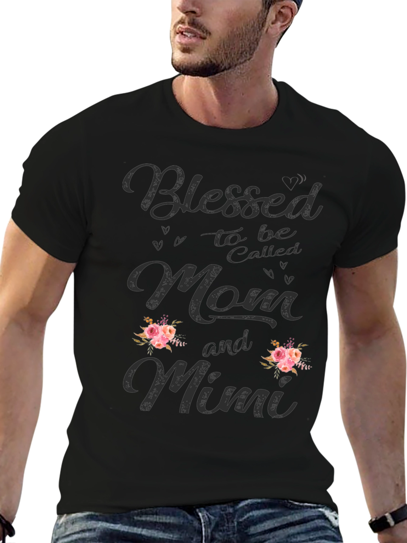 Blessed Mom and Mimi Floral Graphic Tee