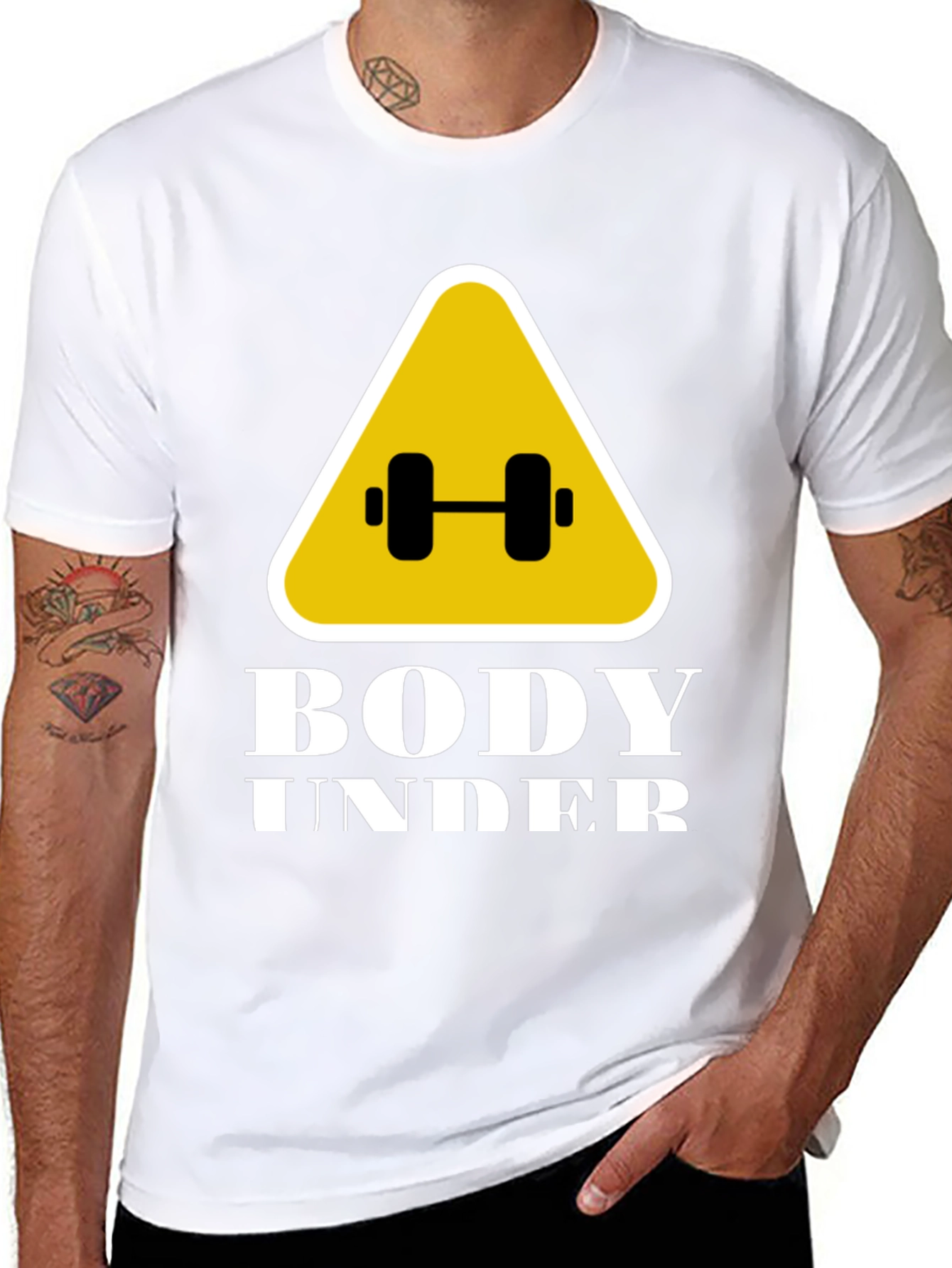 Body Under Construction Black Graphic T-Shirt