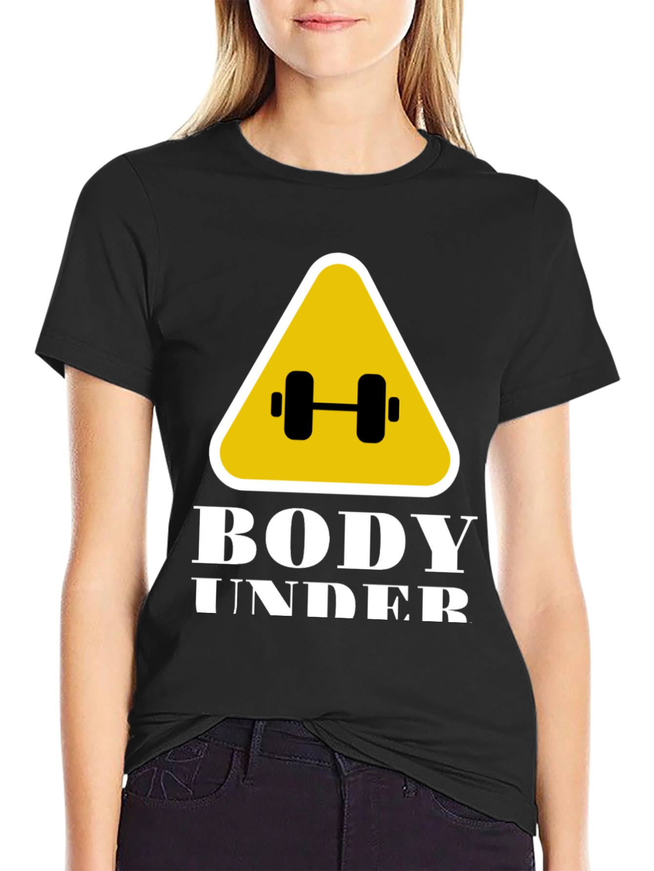 Body Under Construction Black Graphic T-Shirt