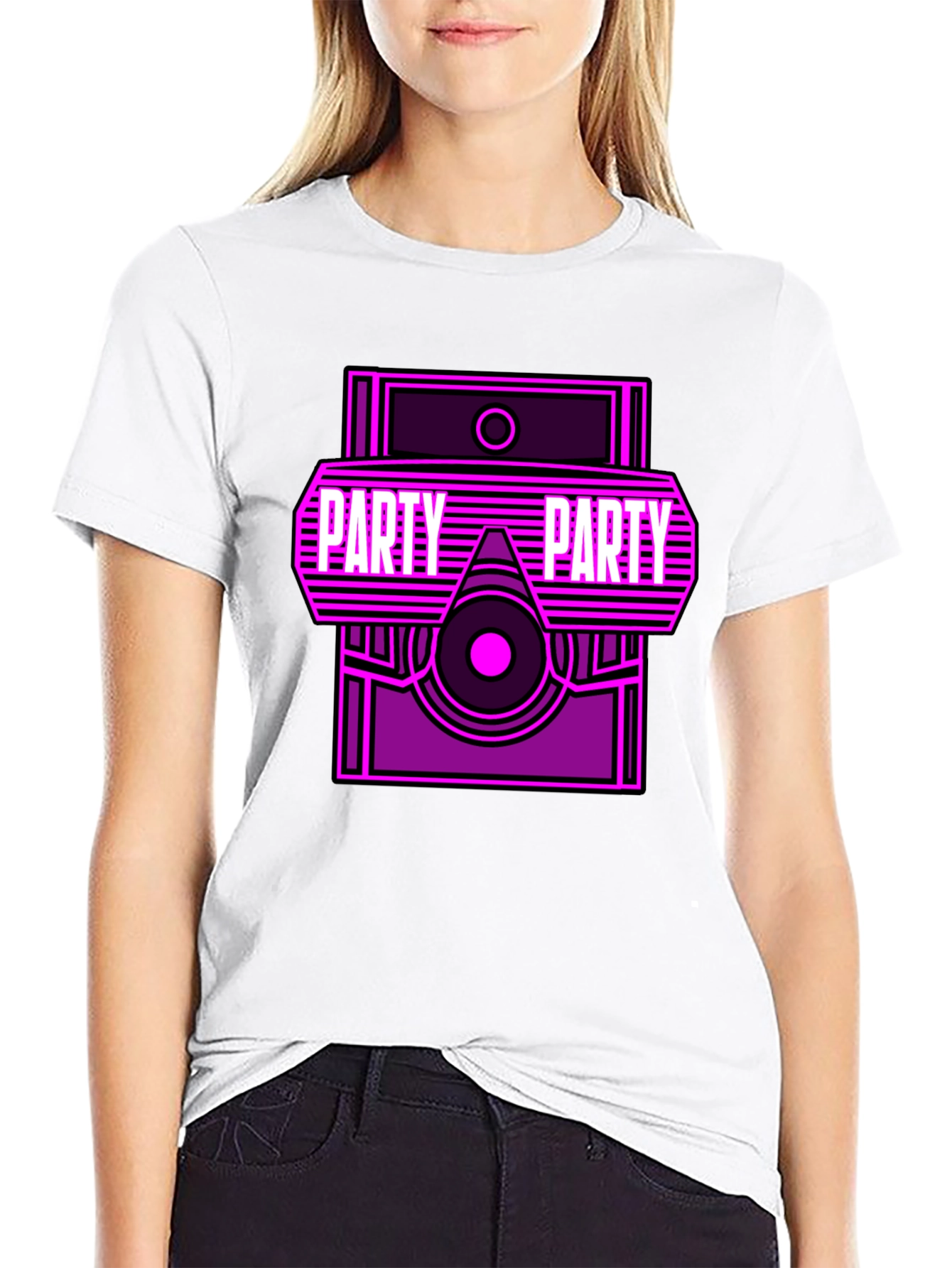 Party Graphic T-Shirt - Retro Neon Design