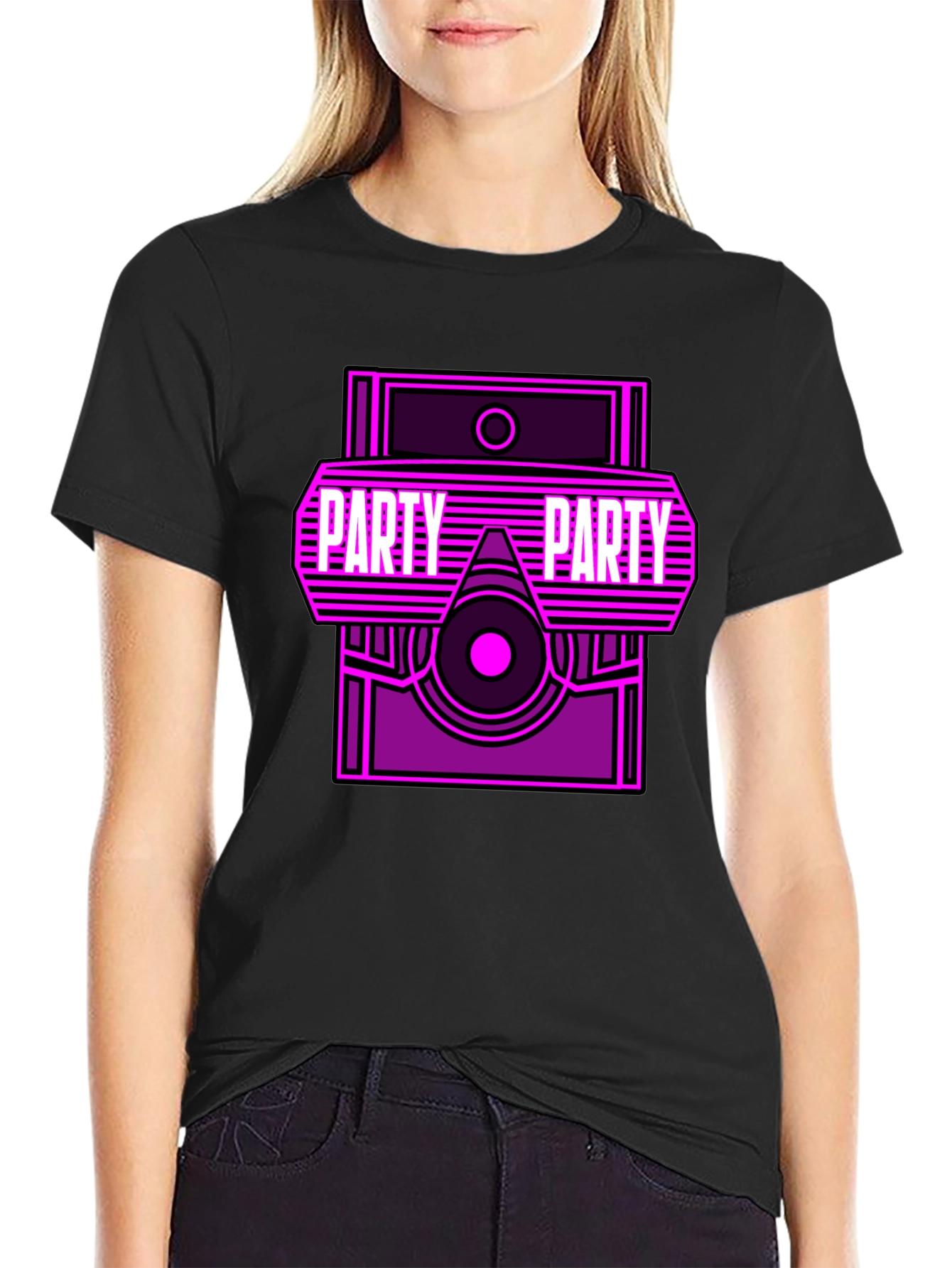 Party Graphic T-Shirt - Retro Neon Design