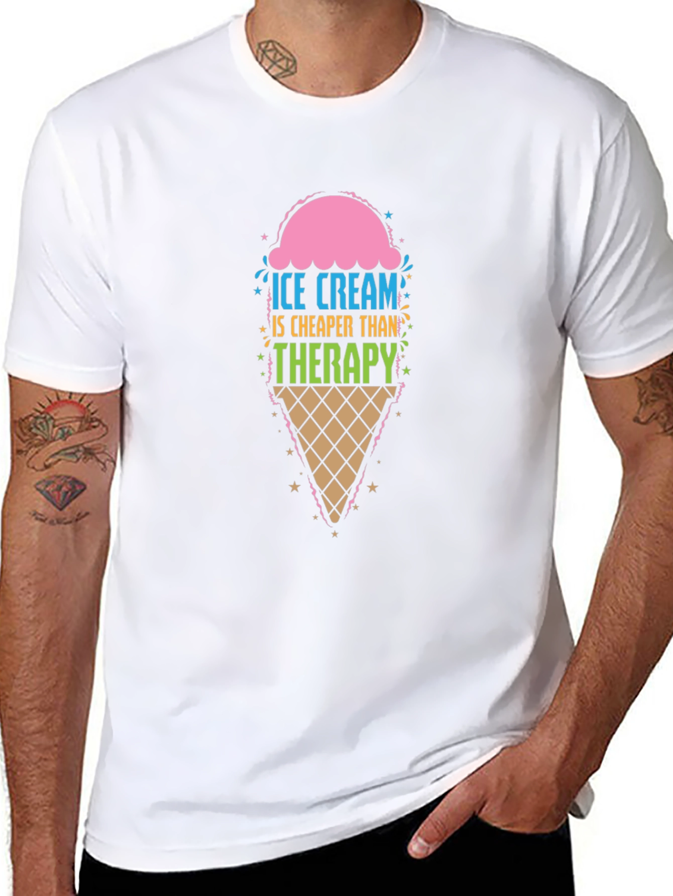 Ice Cream Cheaper Than Therapy Graphic Tee