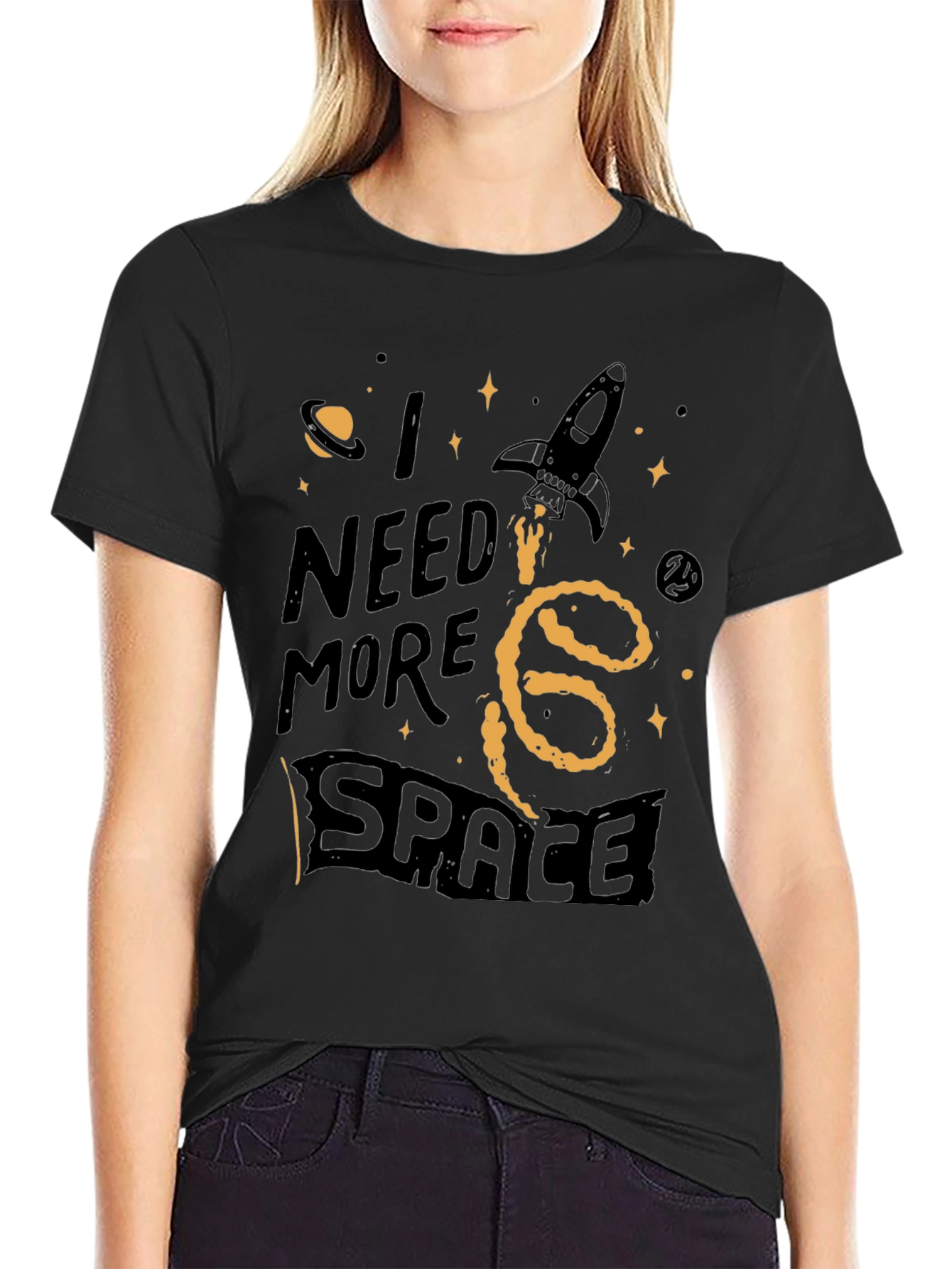 I Need More Space Graphic Tee - Black