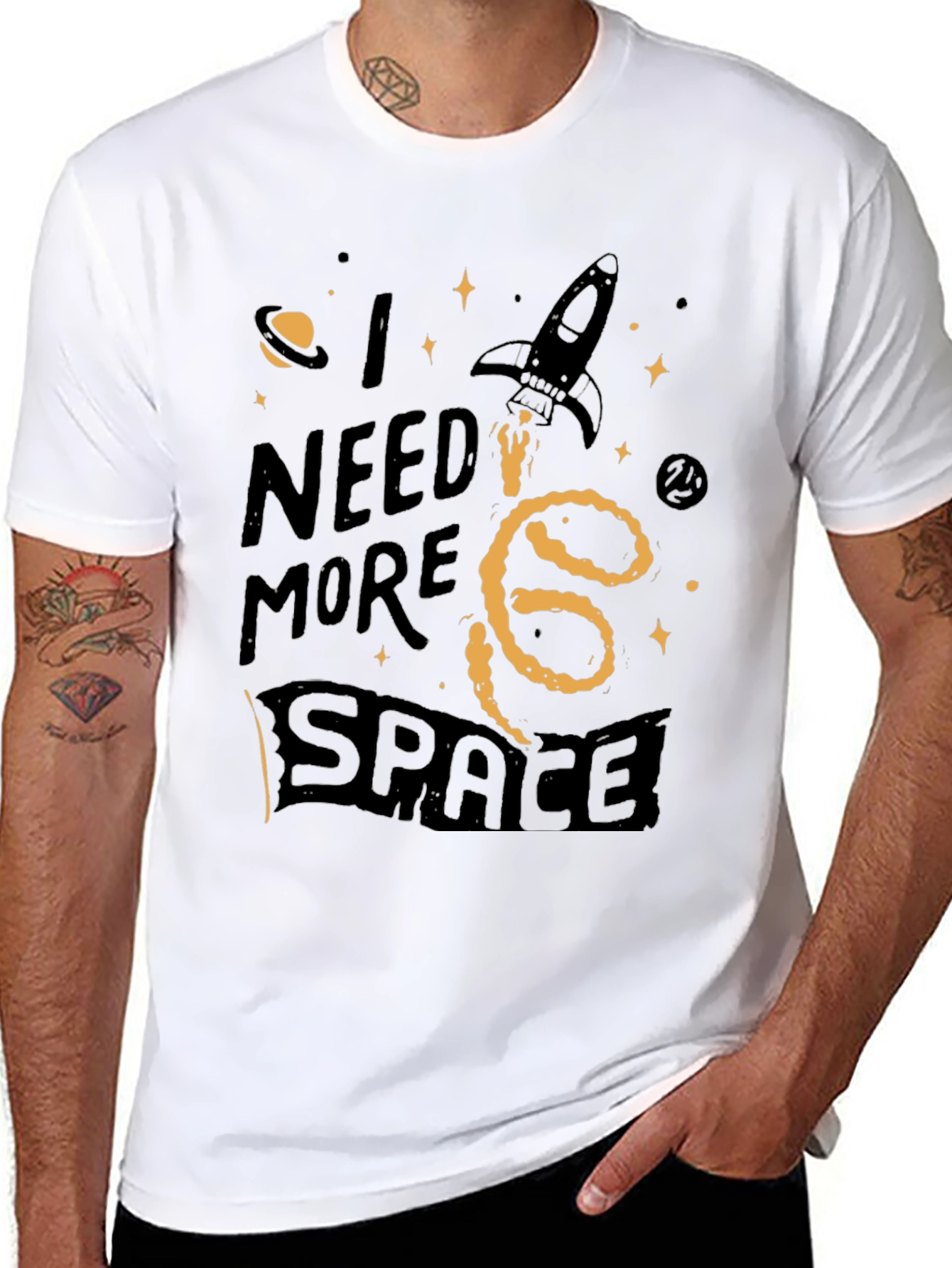 I Need More Space Graphic Tee - Black